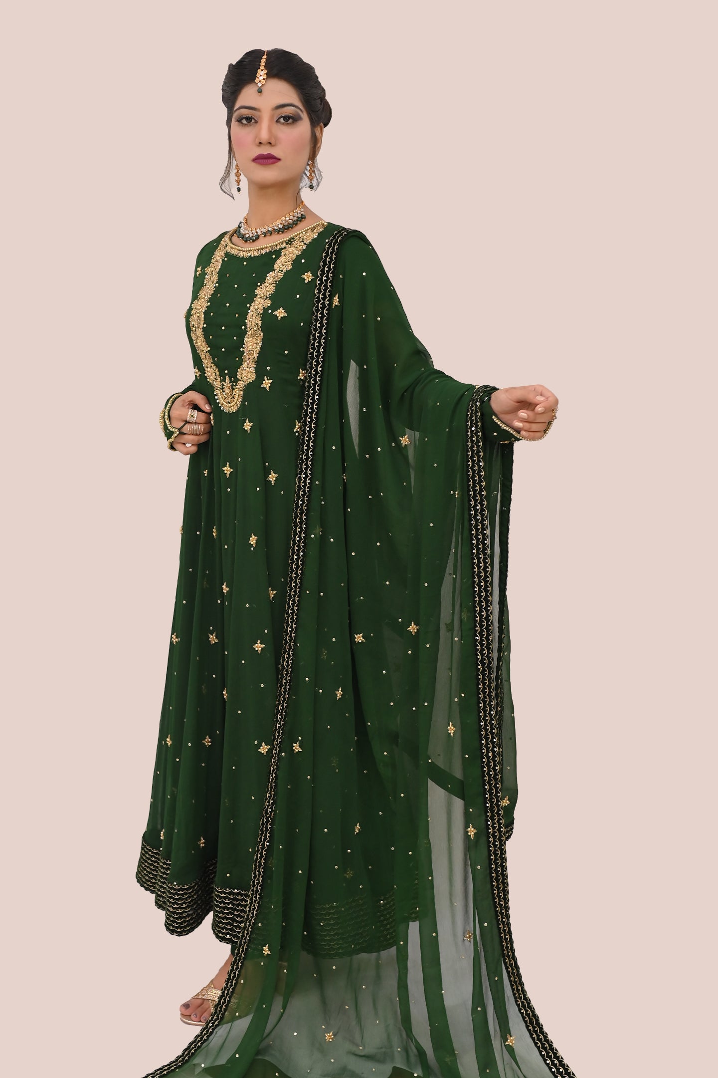 LUXURY women 3 piece long frock dupatta