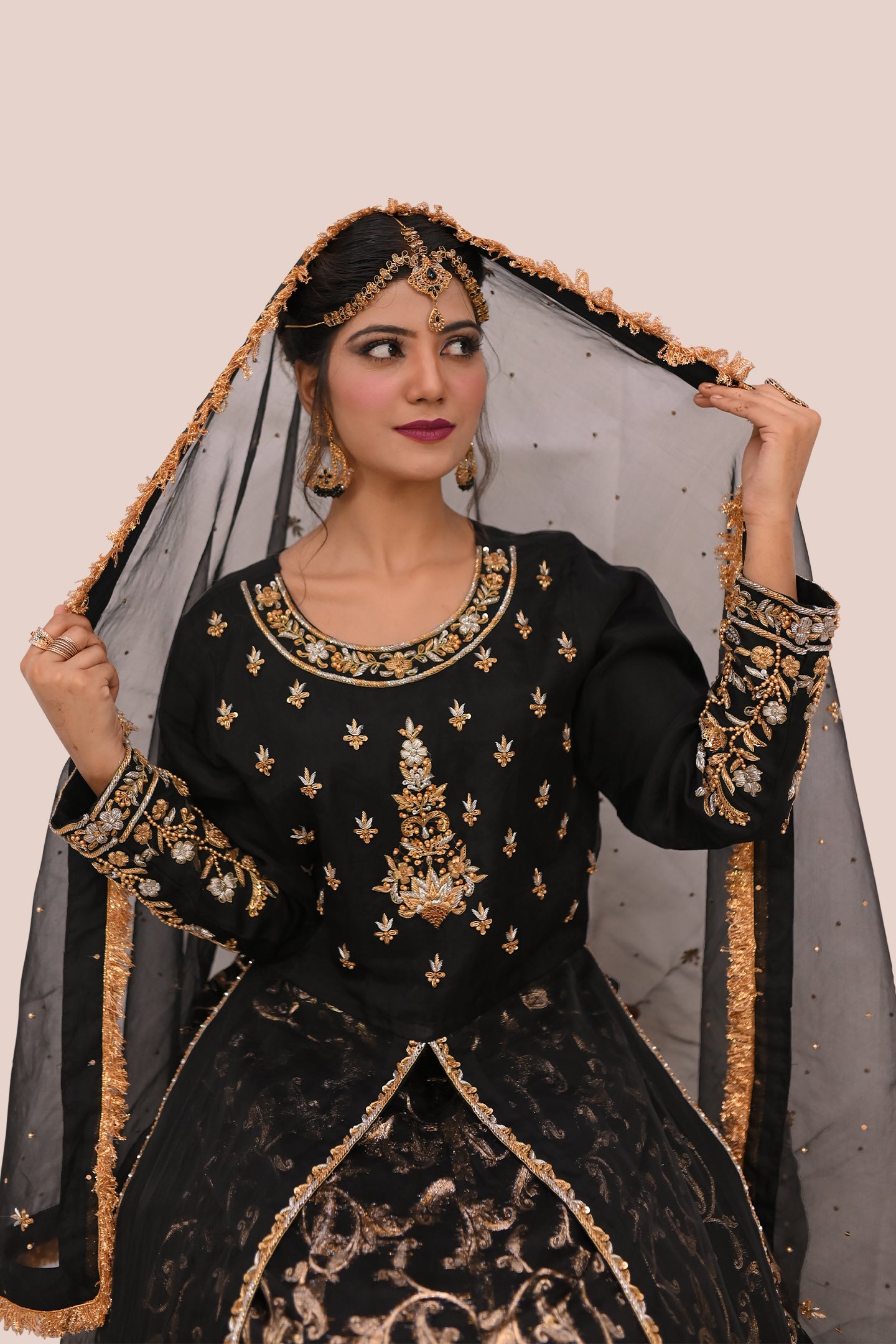 LUXURY women 3 piece  shirt dupatta & garara