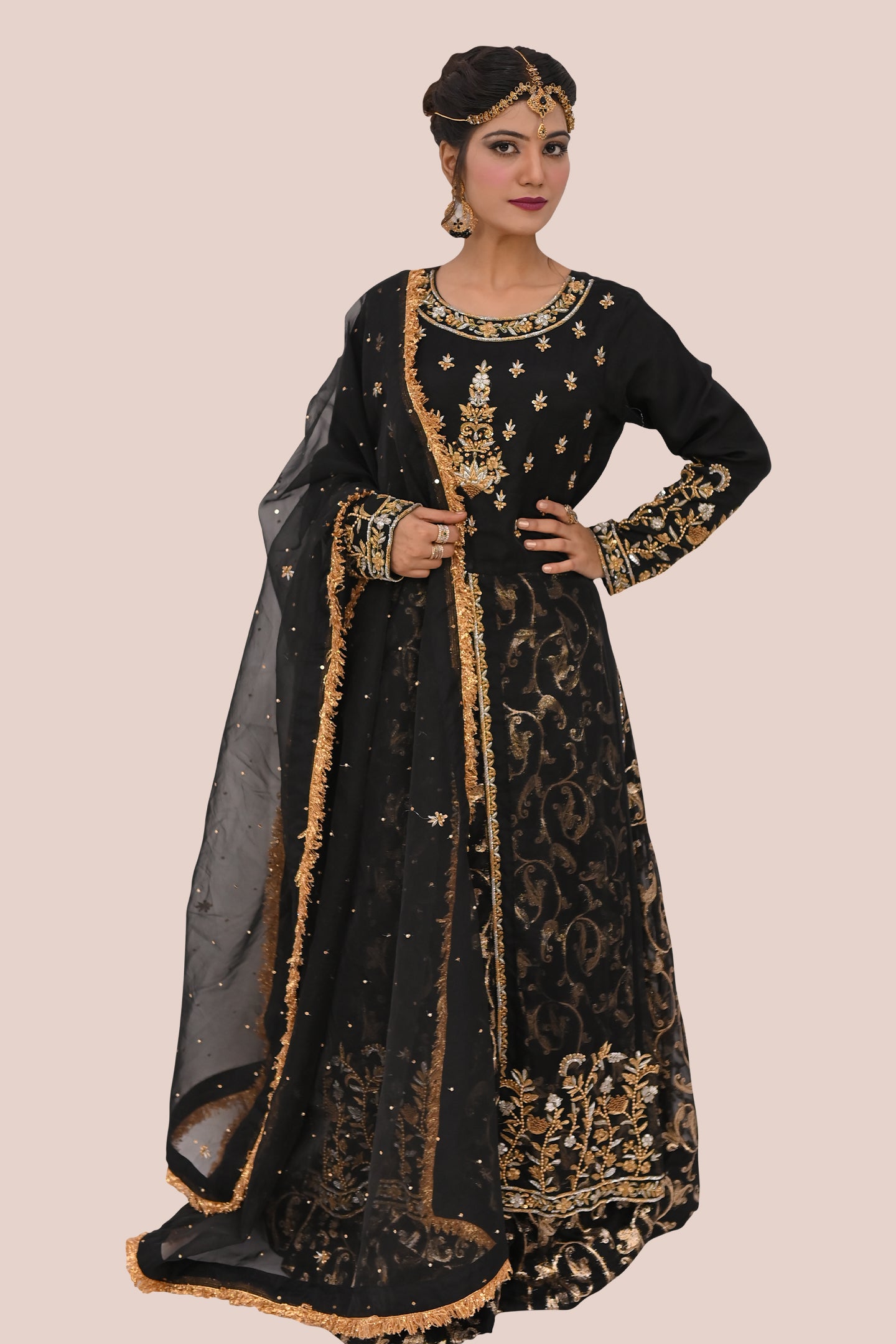 LUXURY women 3 piece  shirt dupatta & garara