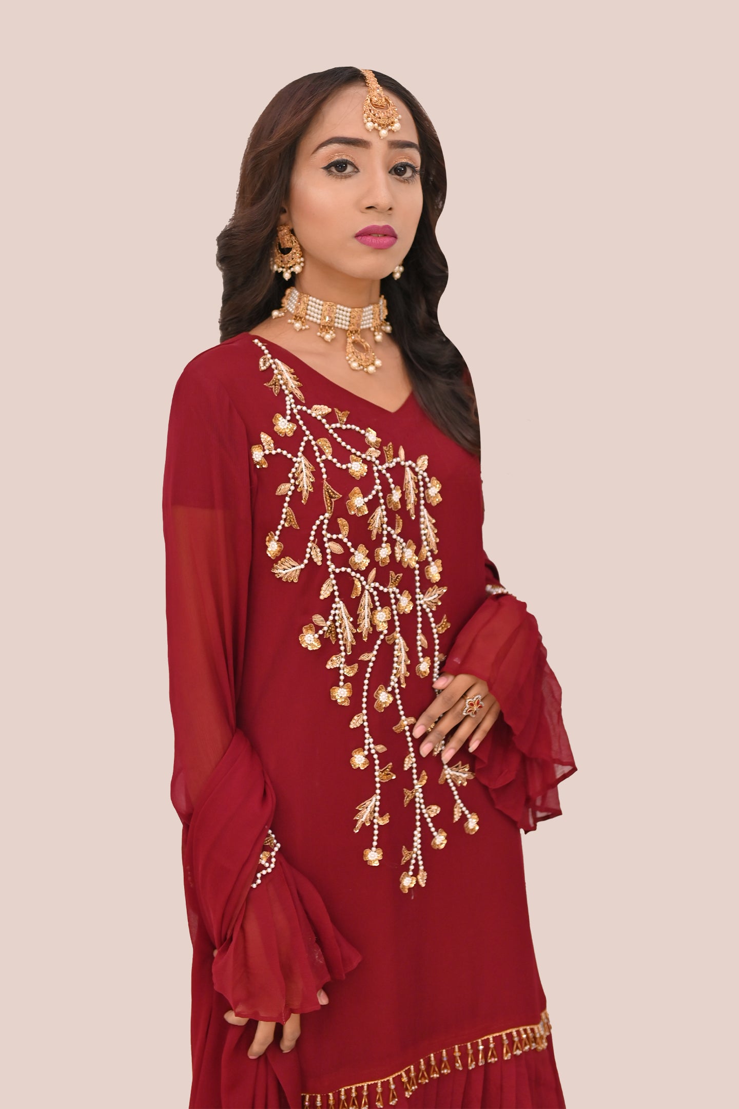 formal 3 piece shirt, trouser & dupatta