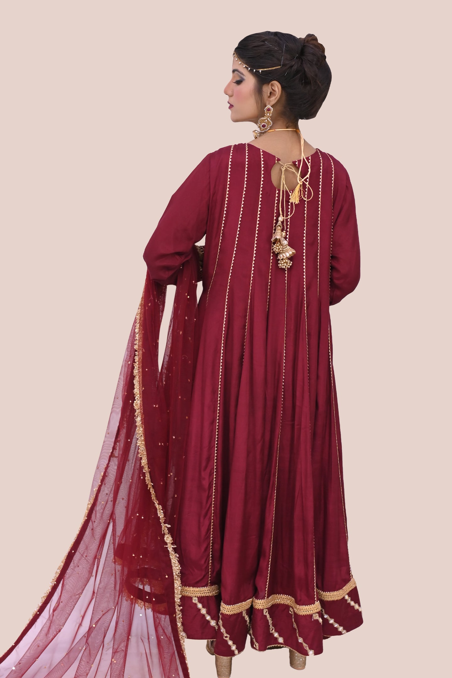 LUXURY women 3 piece  frock dupatta & trouser