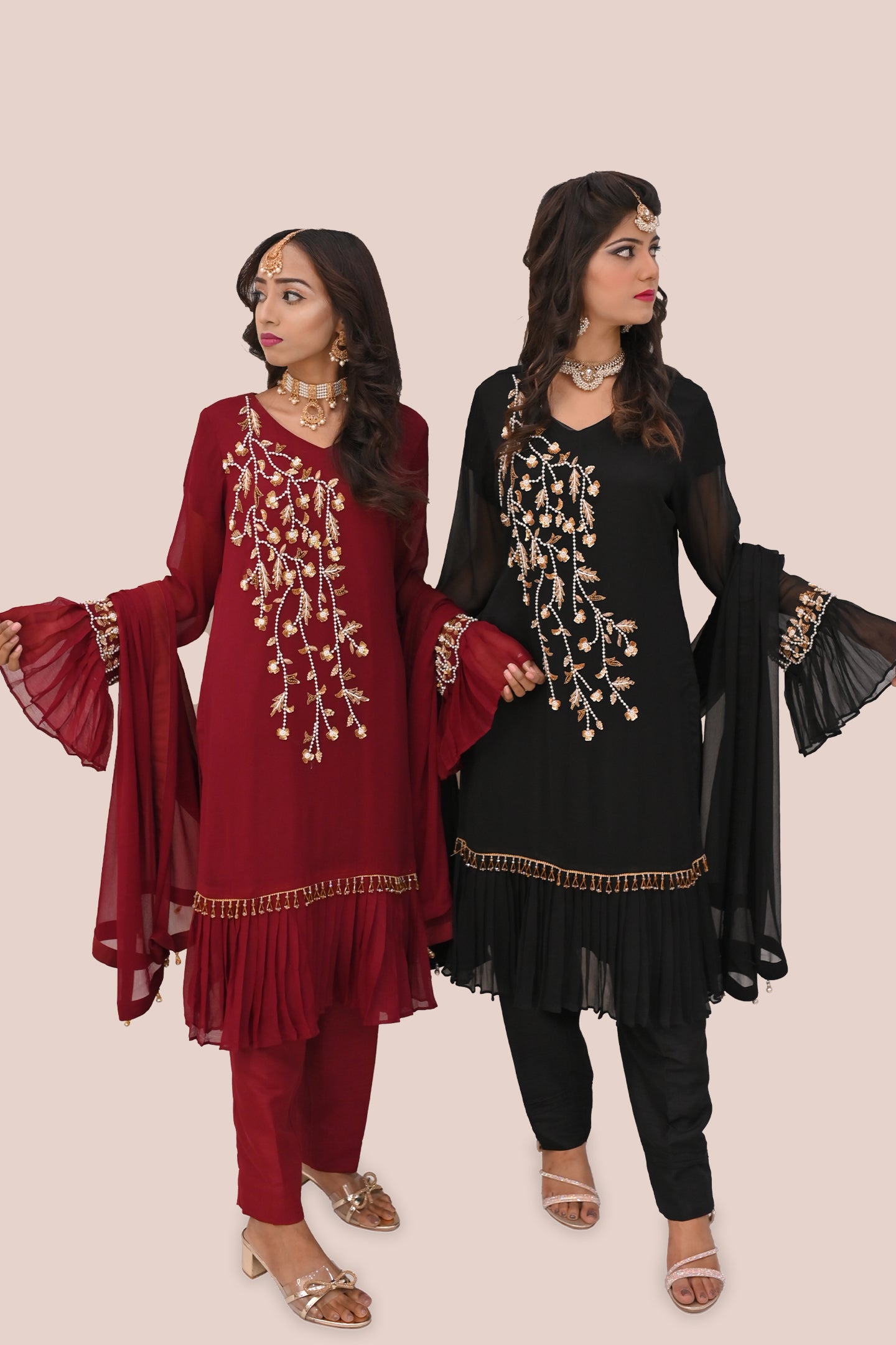 formal 3 piece shirt, trouser & dupatta