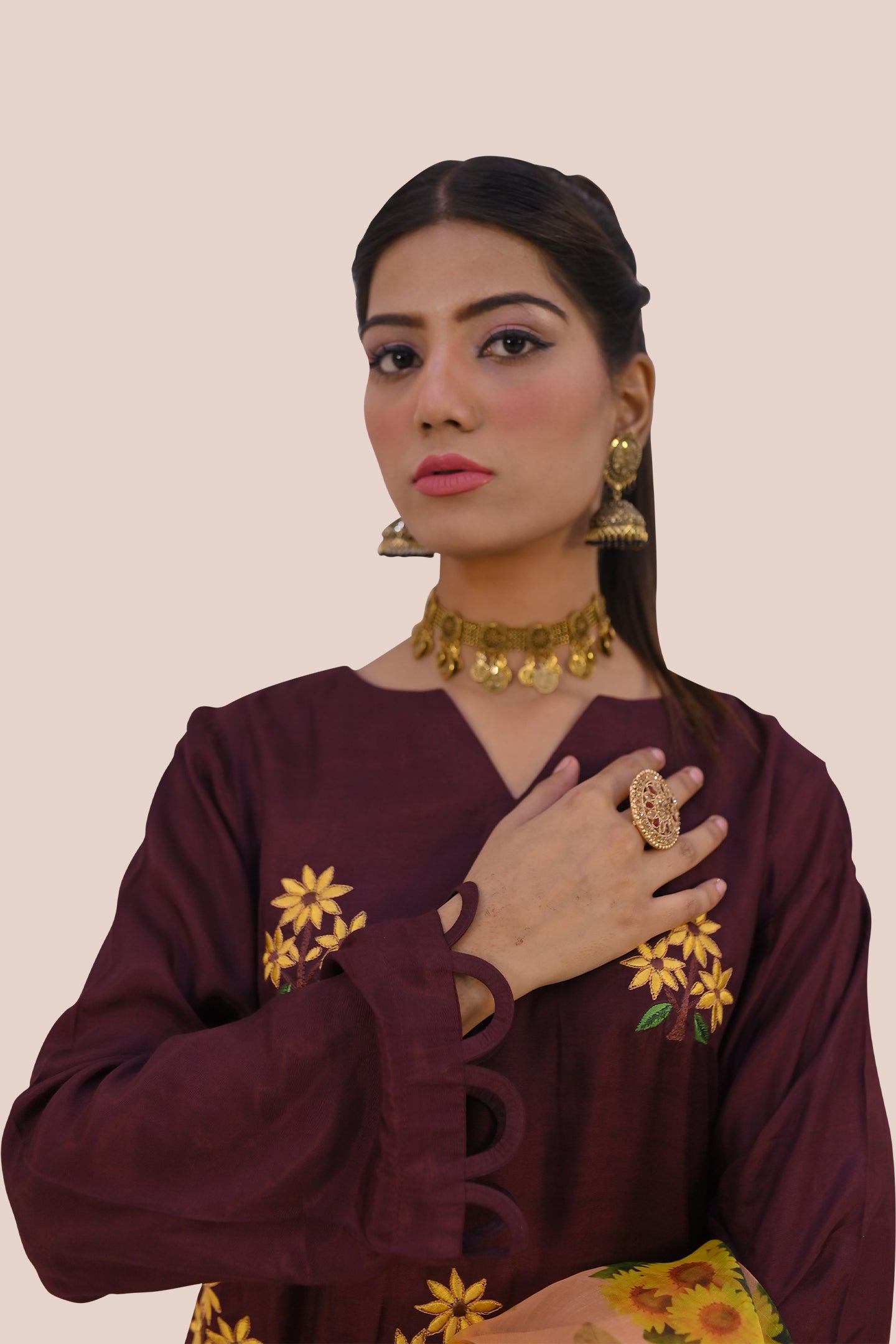 semiformal 3 piece shirt dupatta & trouser