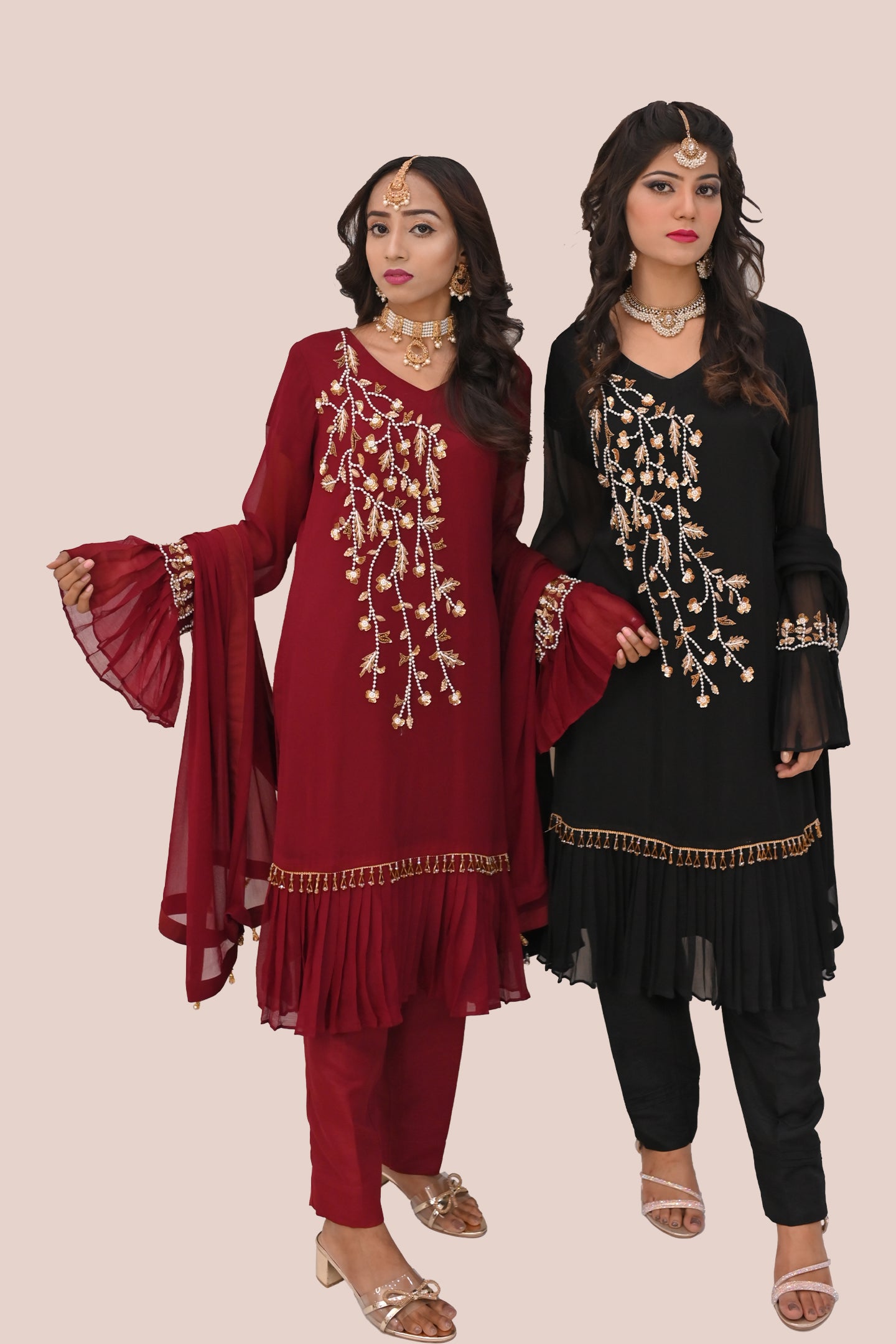 formal 3 piece shirt, trouser & dupatta