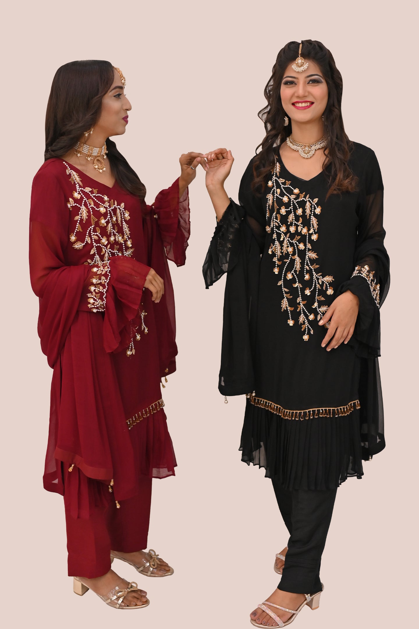 formal 3 piece shirt, trouser & dupatta