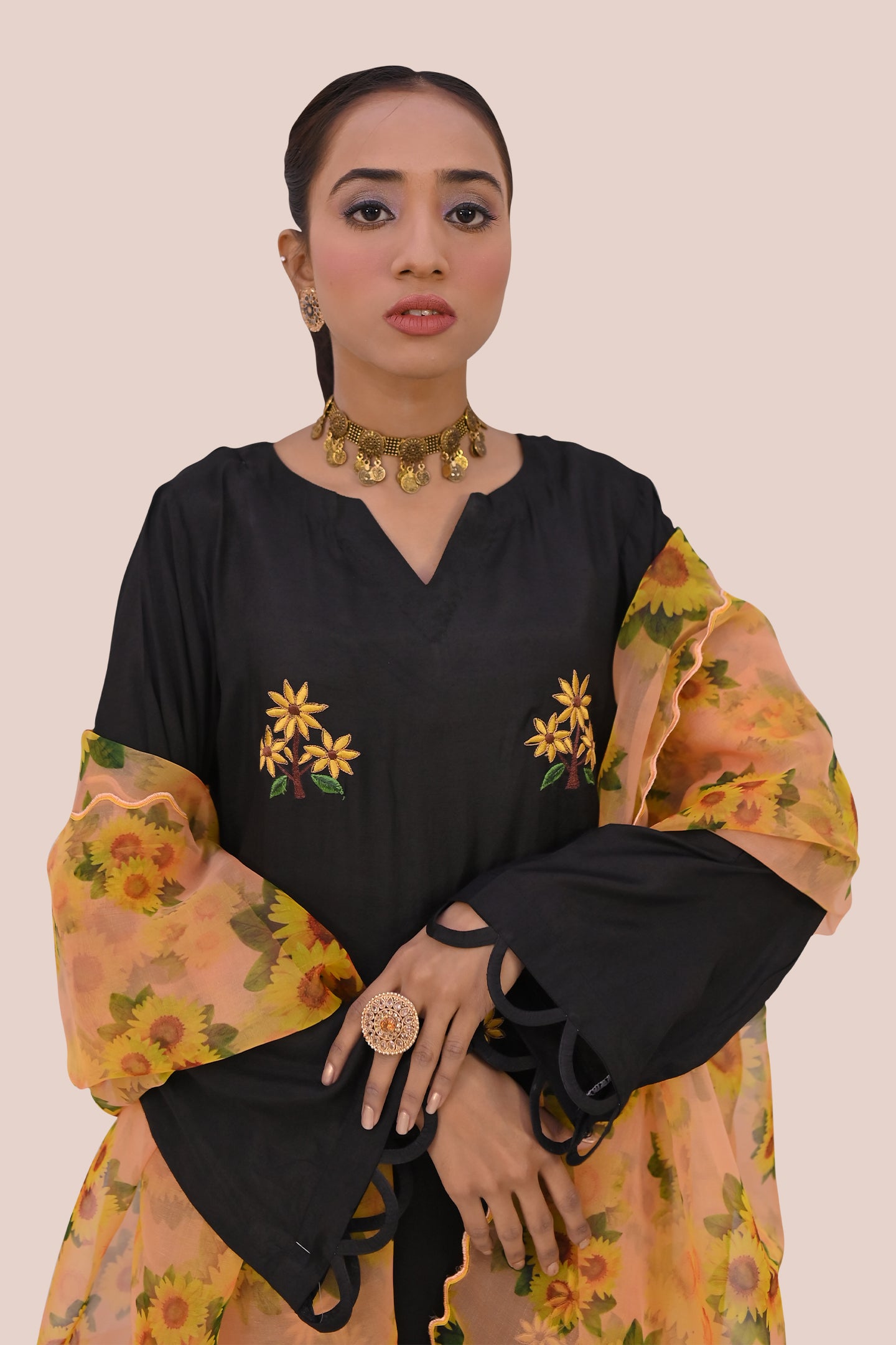 semiformal 3 piece shirt dupatta & trouser