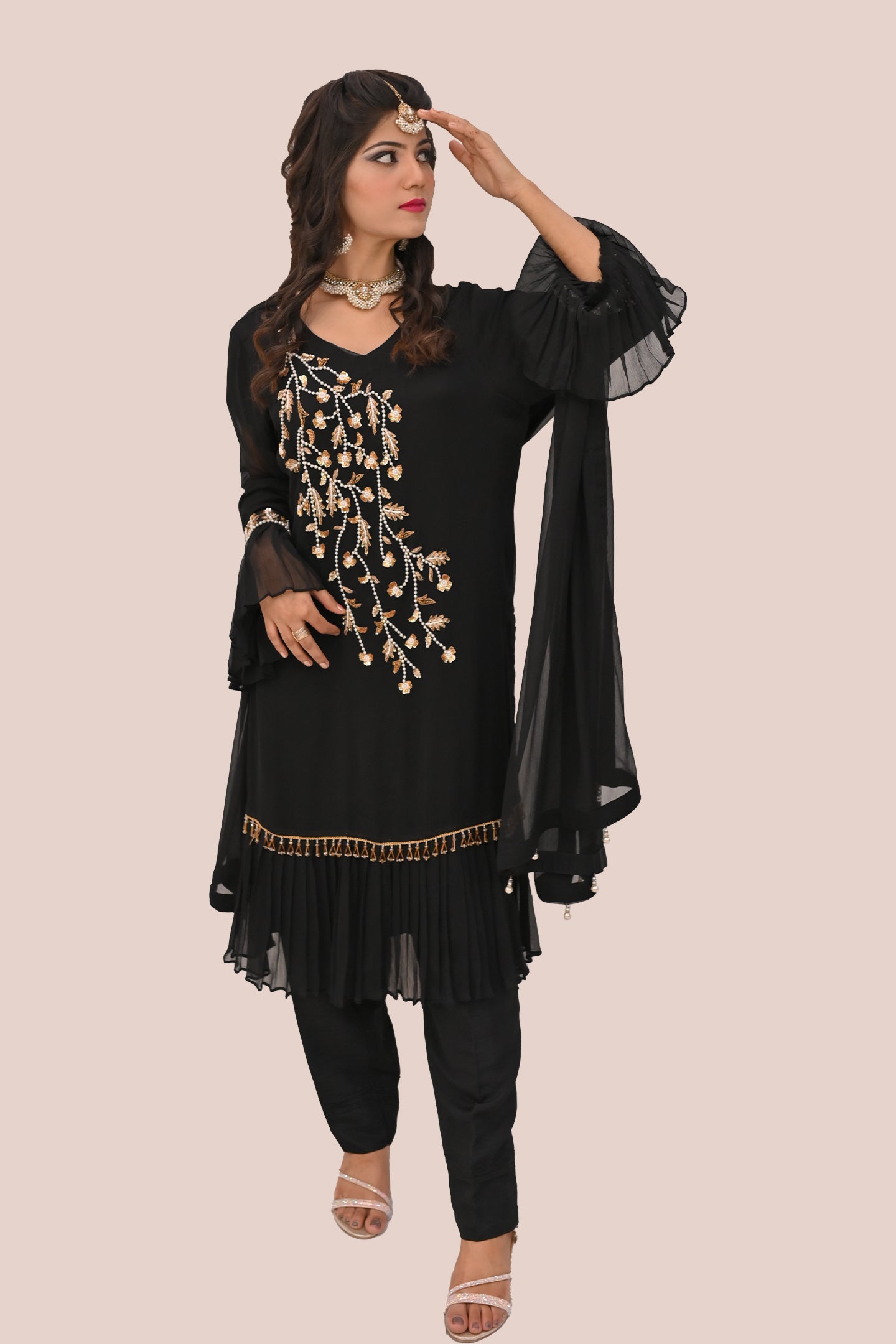 formal 3 piece shirt, trouser & dupatta
