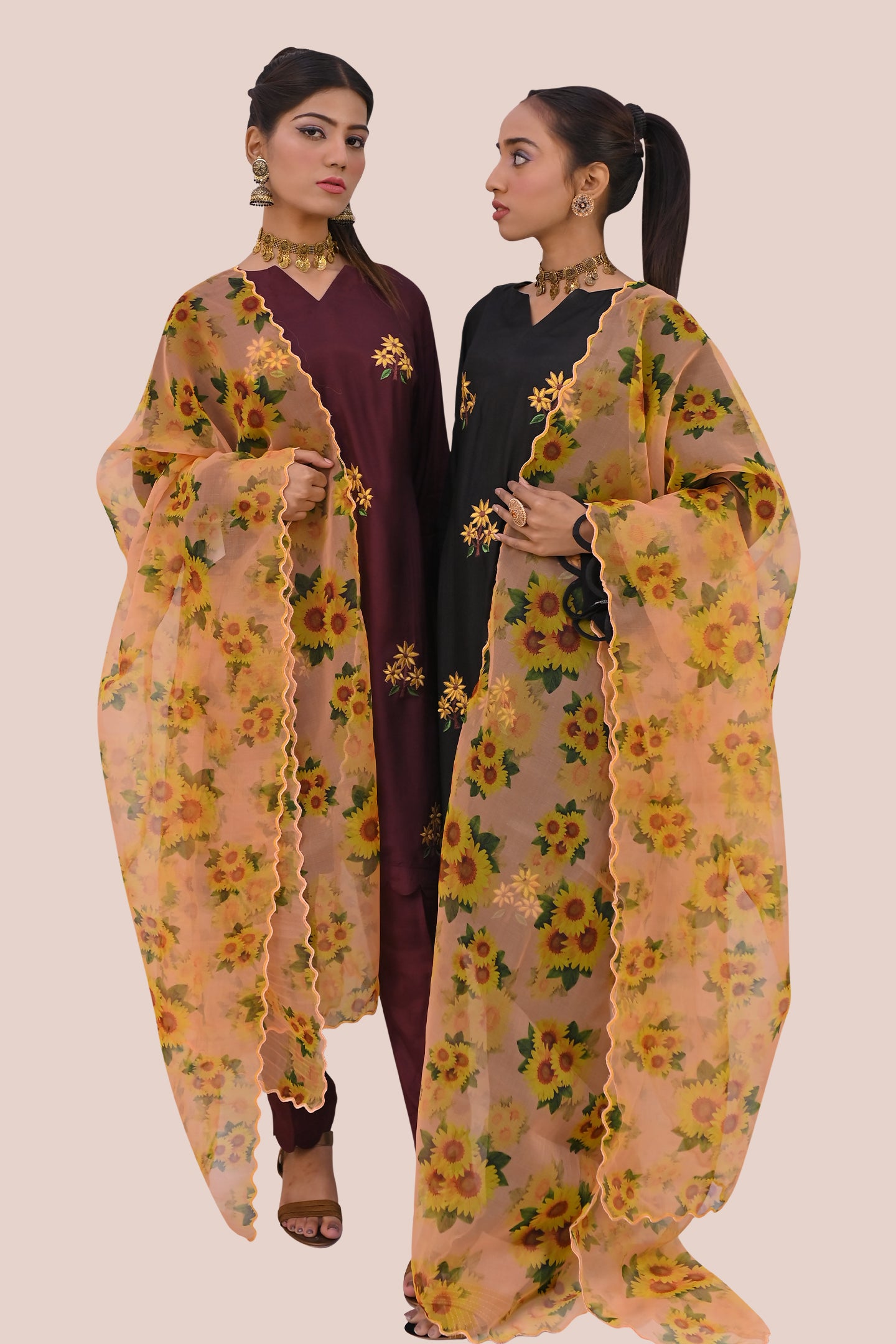 semiformal 3 piece shirt dupatta & trouser