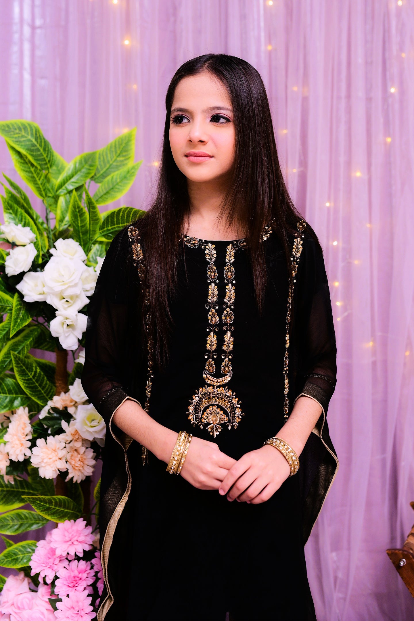 formal poncho style shirt and trouser