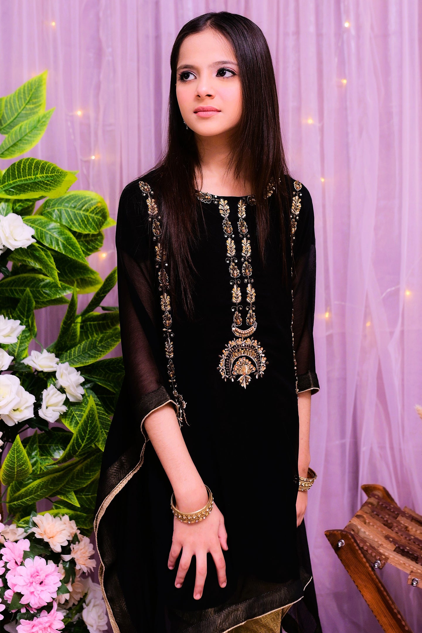 formal poncho style shirt and trouser