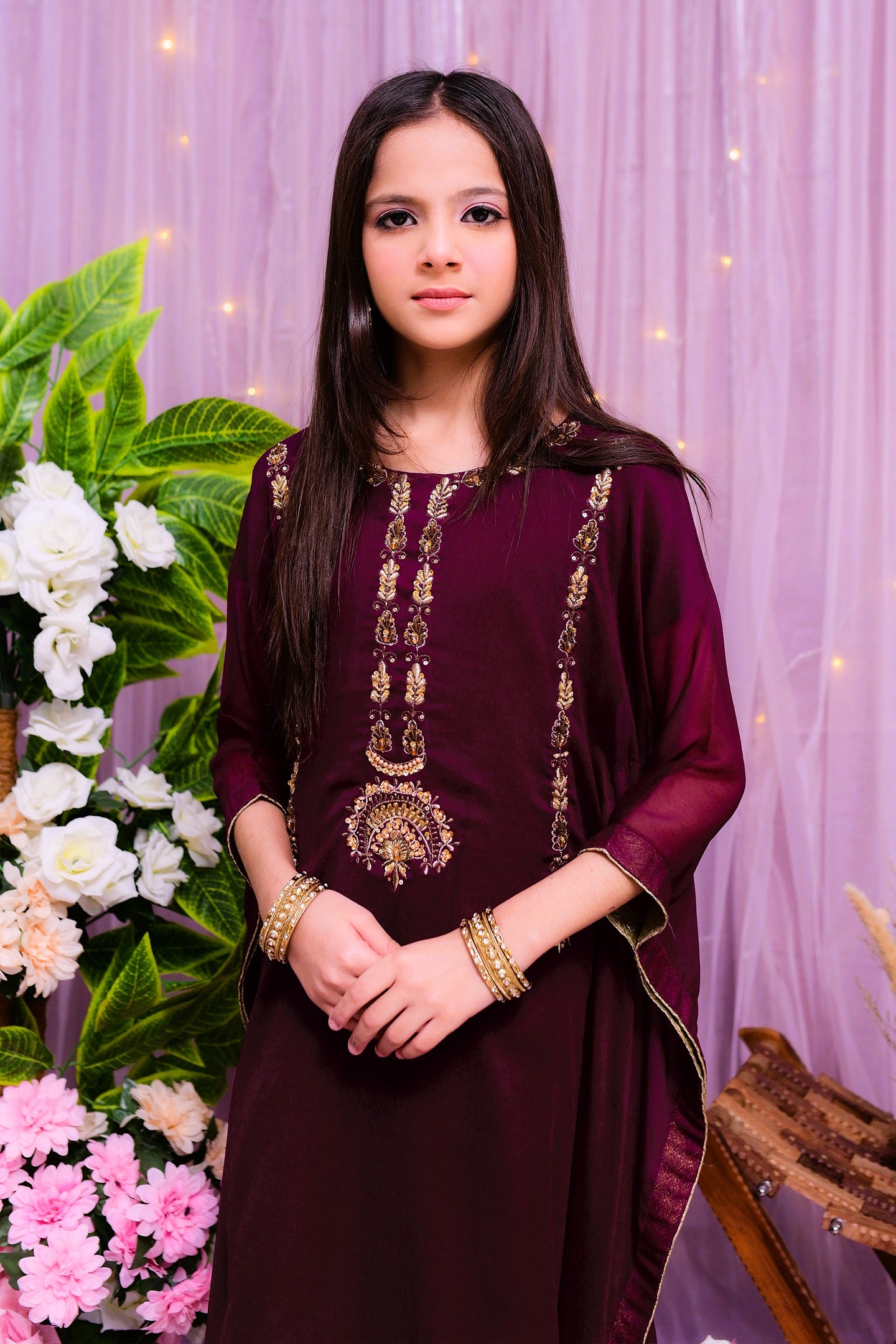 formal poncho style shirt and trouser