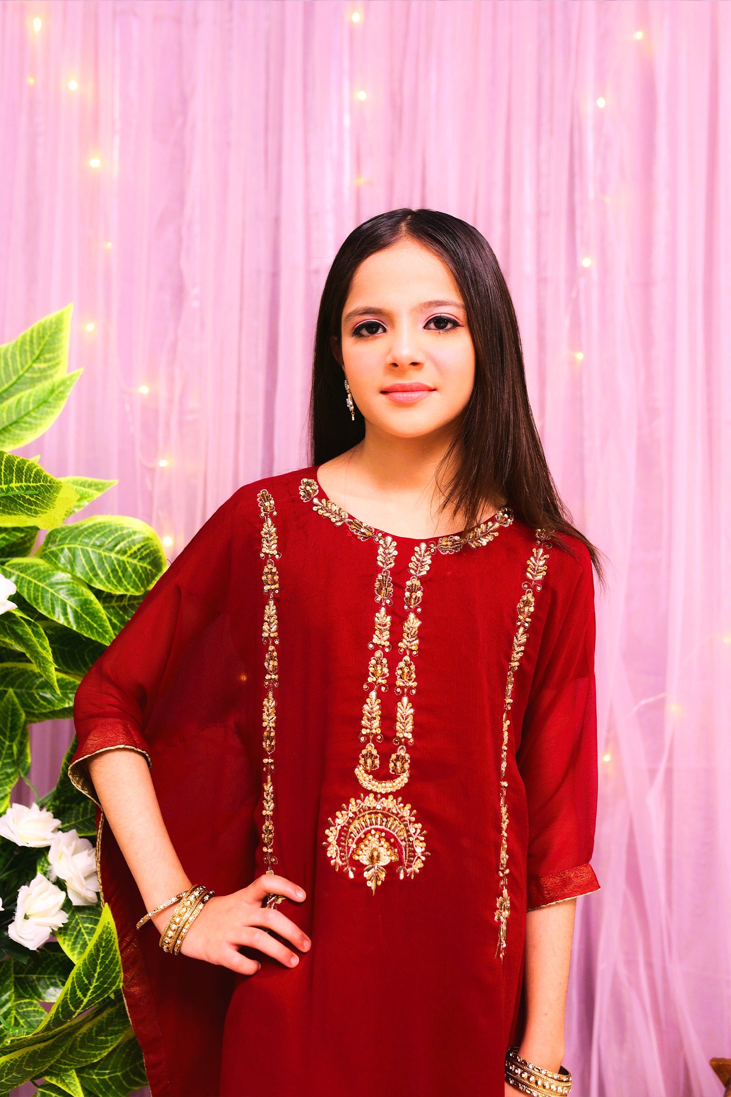 formal poncho style shirt and trouser