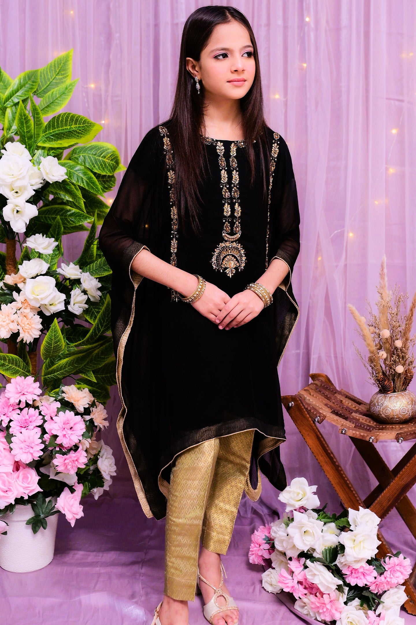 formal poncho style shirt and trouser