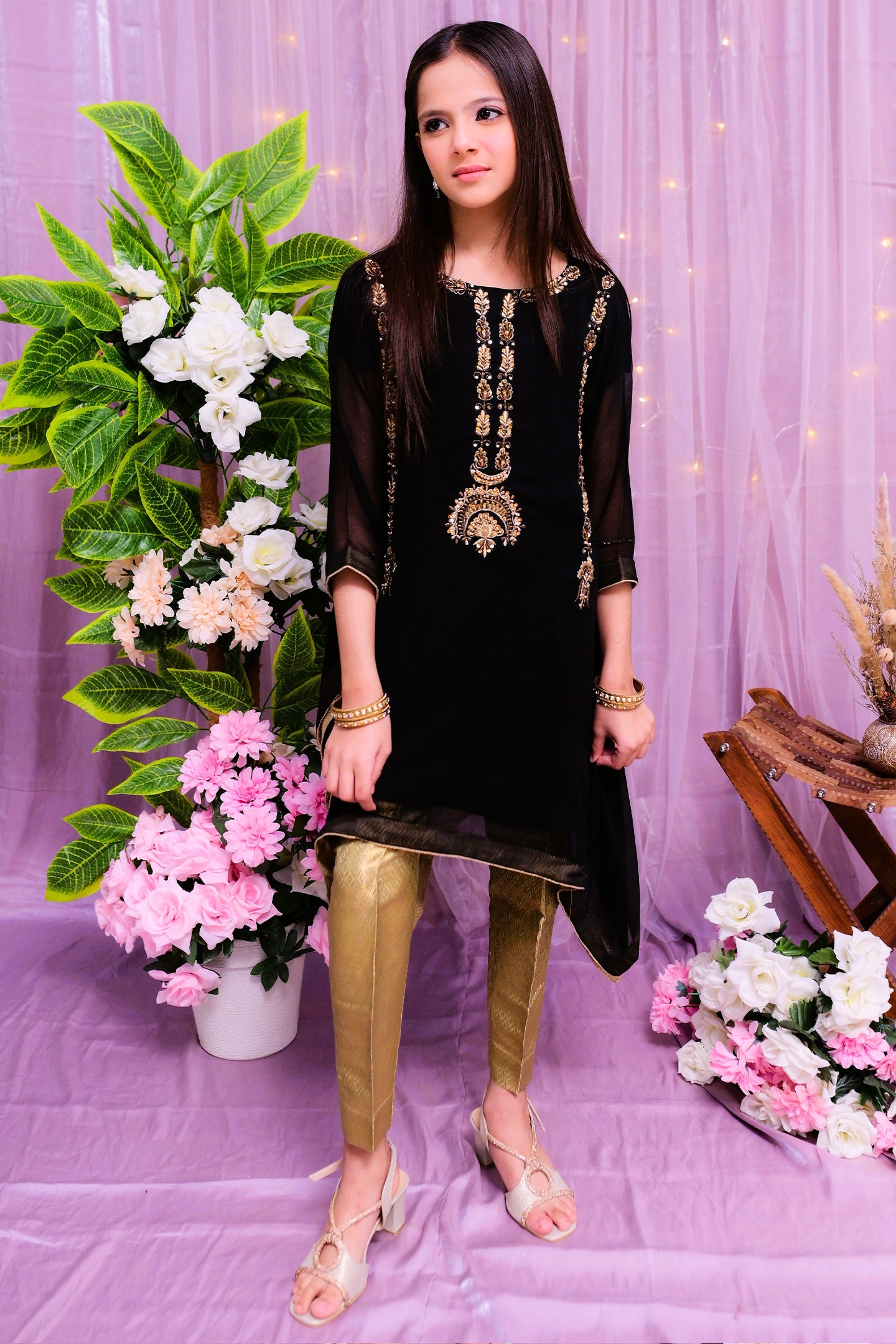 formal poncho style shirt and trouser