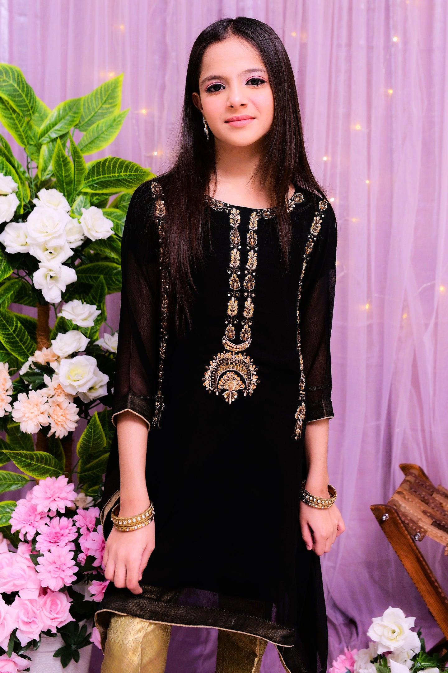 formal poncho style shirt and trouser