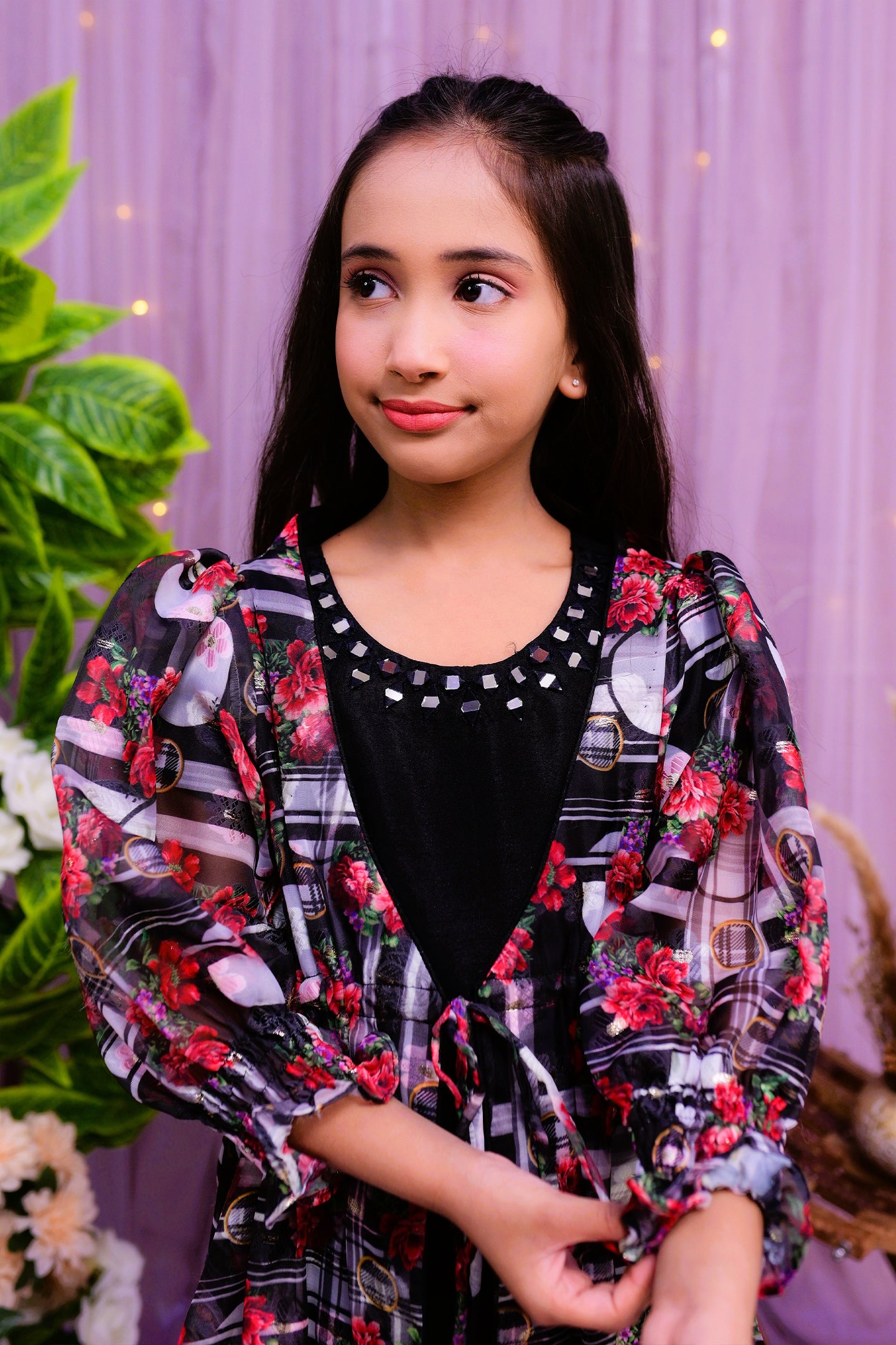 semiformal 2 piece shirt and plazo with elegent upper