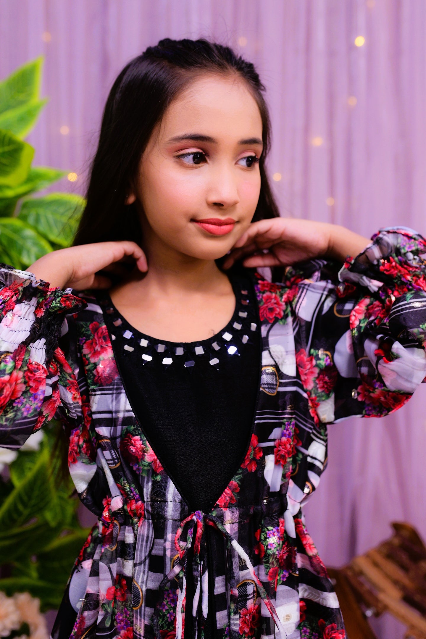 semiformal 2 piece shirt and plazo with elegent upper