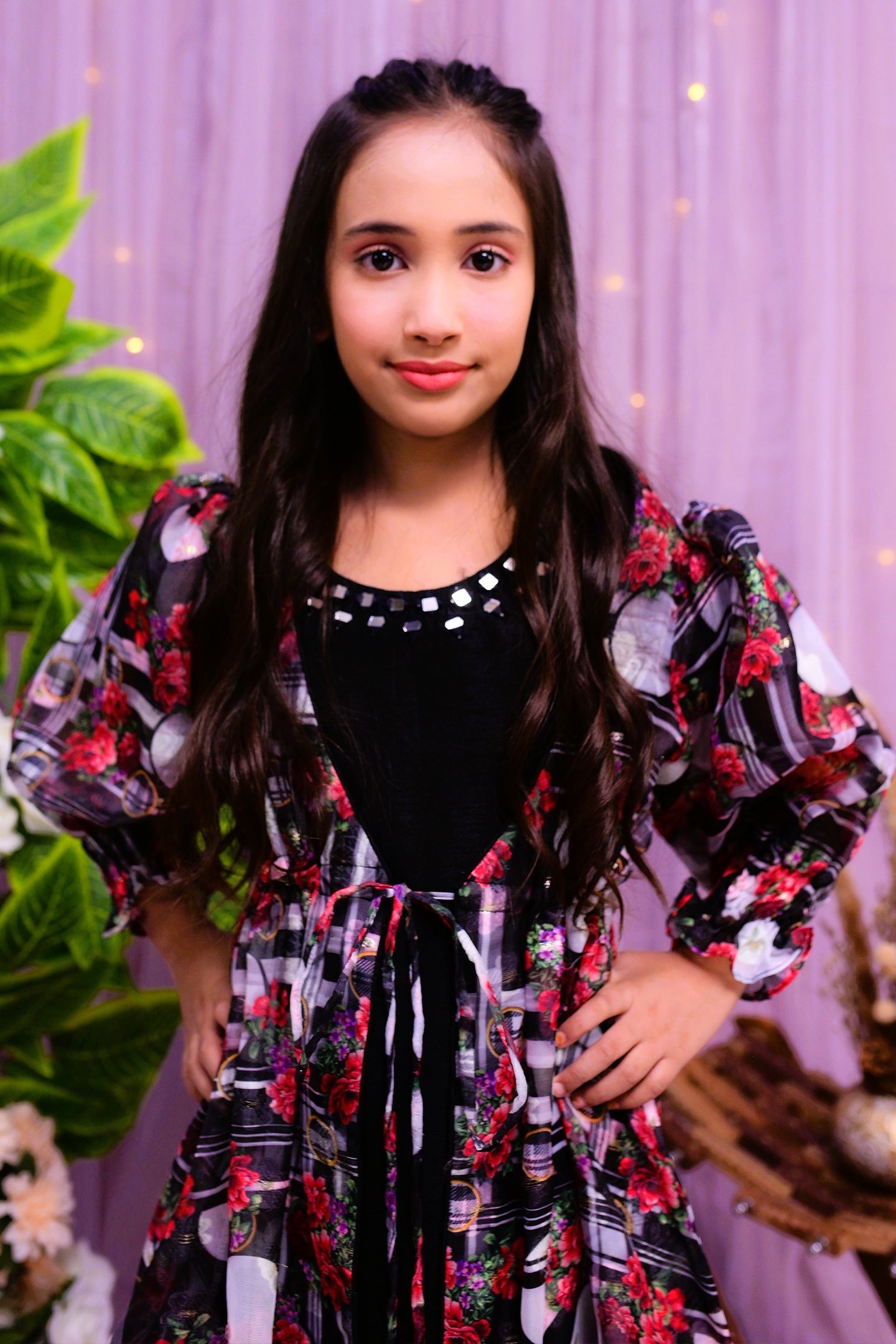 semiformal 2 piece shirt and plazo with elegent upper