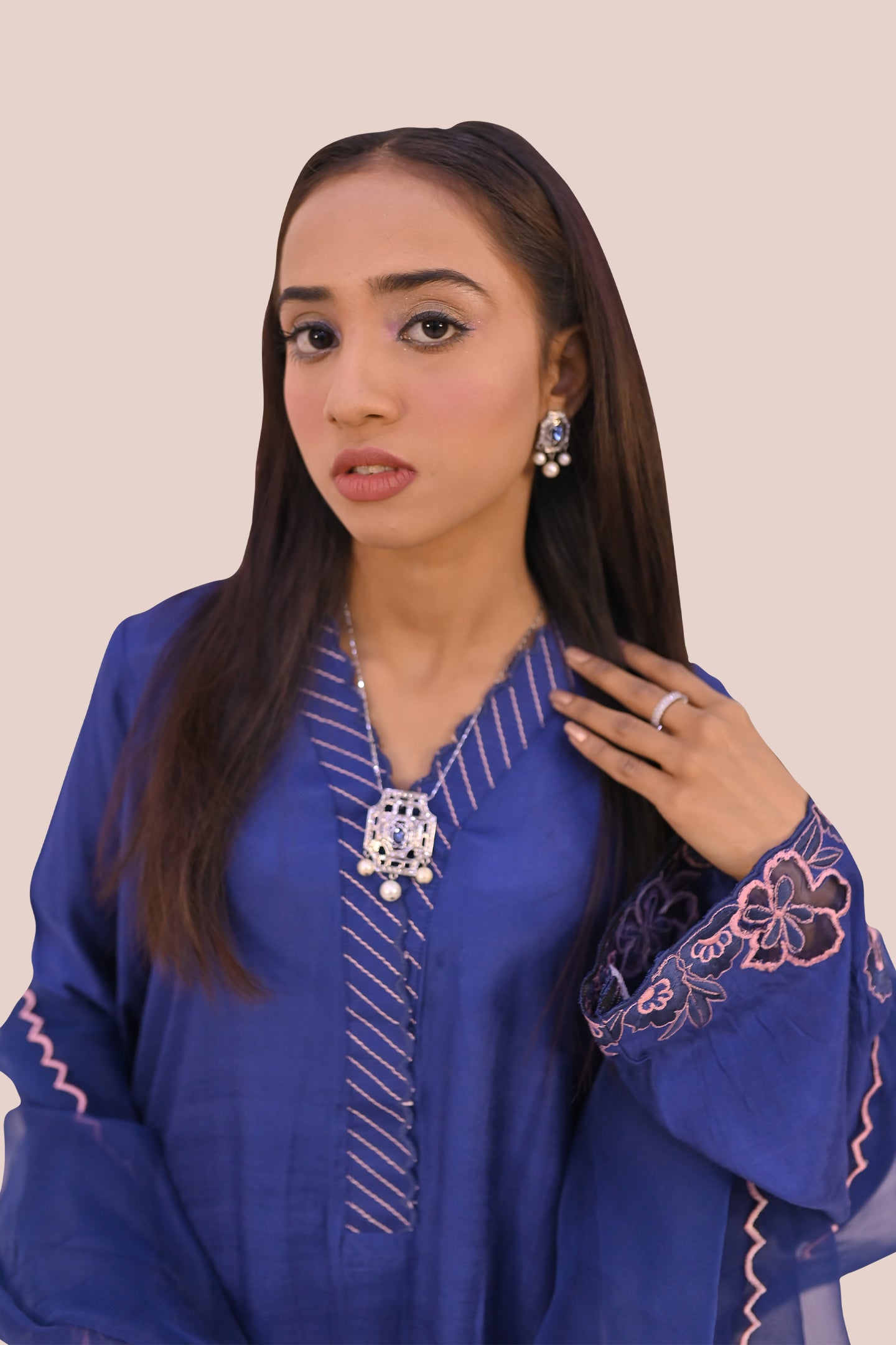 semiformal 3 piece shirt dupatta & trouser