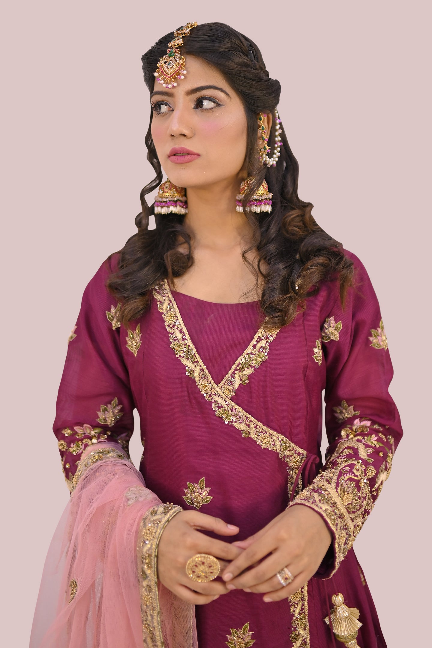 LUXURY women 3 piece  frock dupatta & palazzo