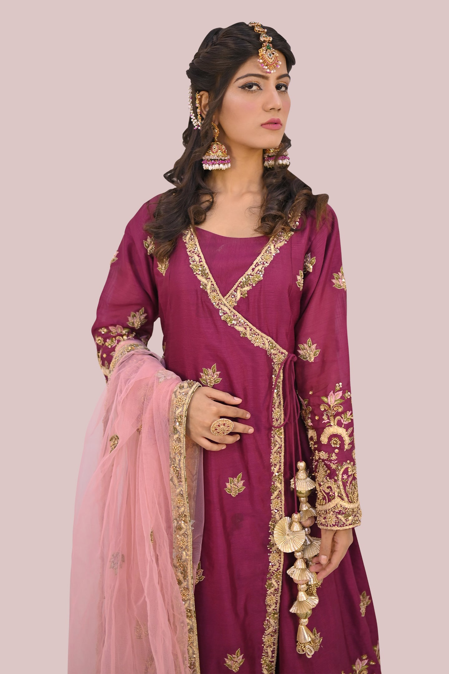 LUXURY women 3 piece  frock dupatta & palazzo