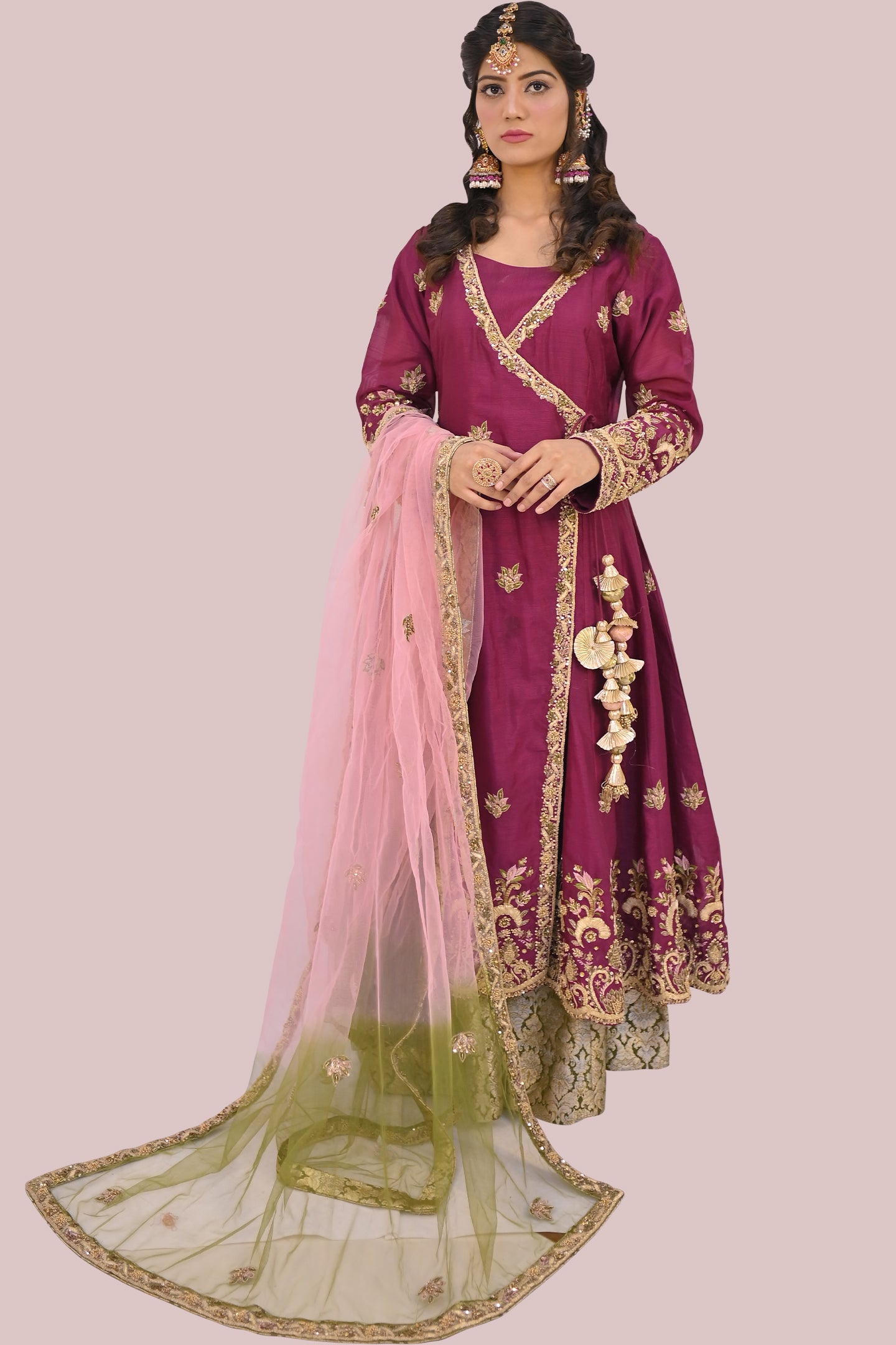 LUXURY women 3 piece  frock dupatta & palazzo