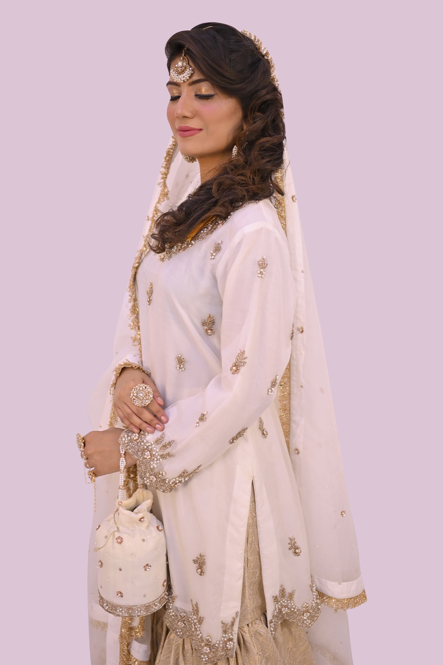LUXURY women 3 piece  shirt dupatta & garara