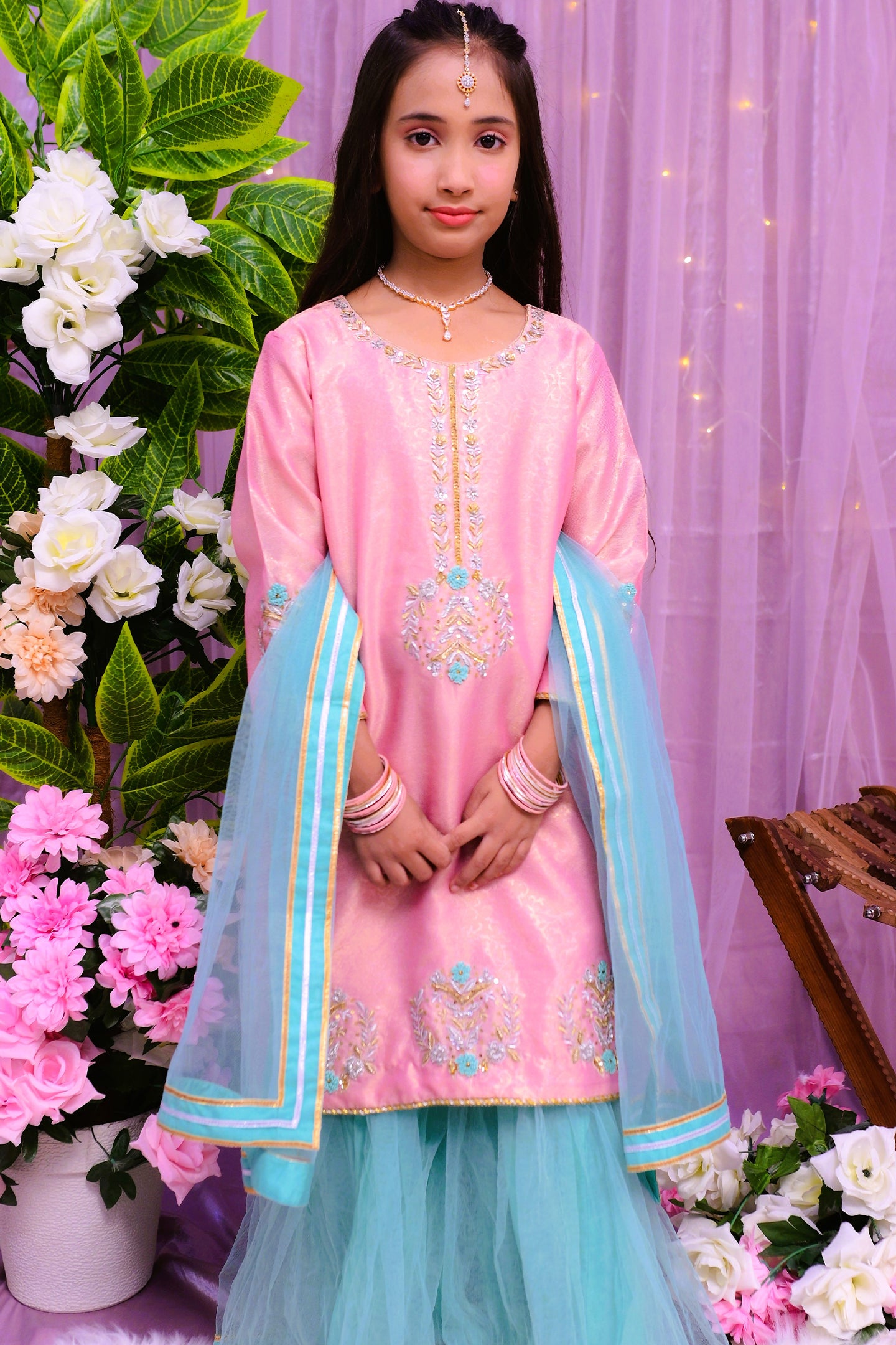 formal 3 piece shirt dupatta & garara