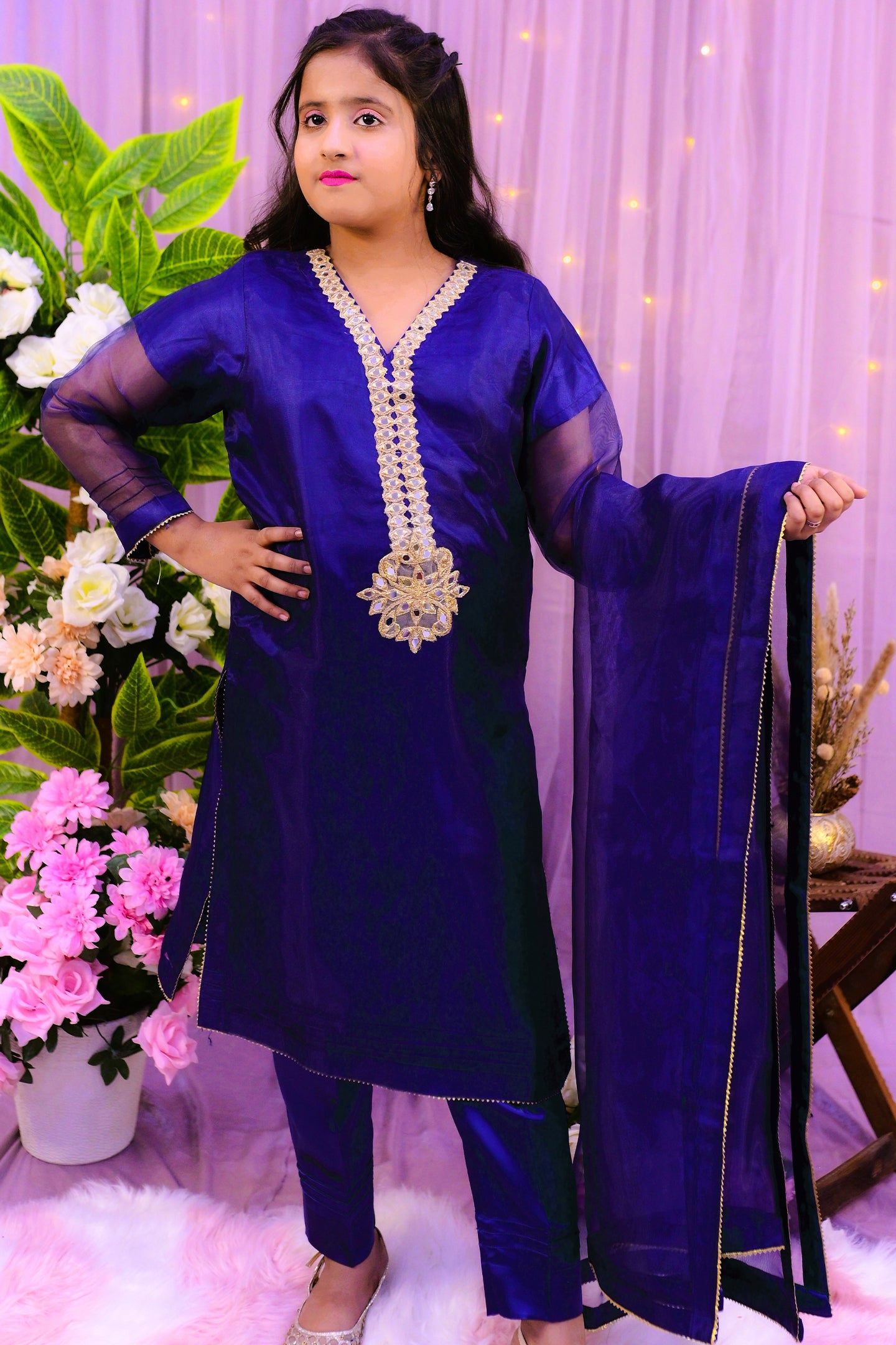 formal 3 piece shirt, trouser & dupatta