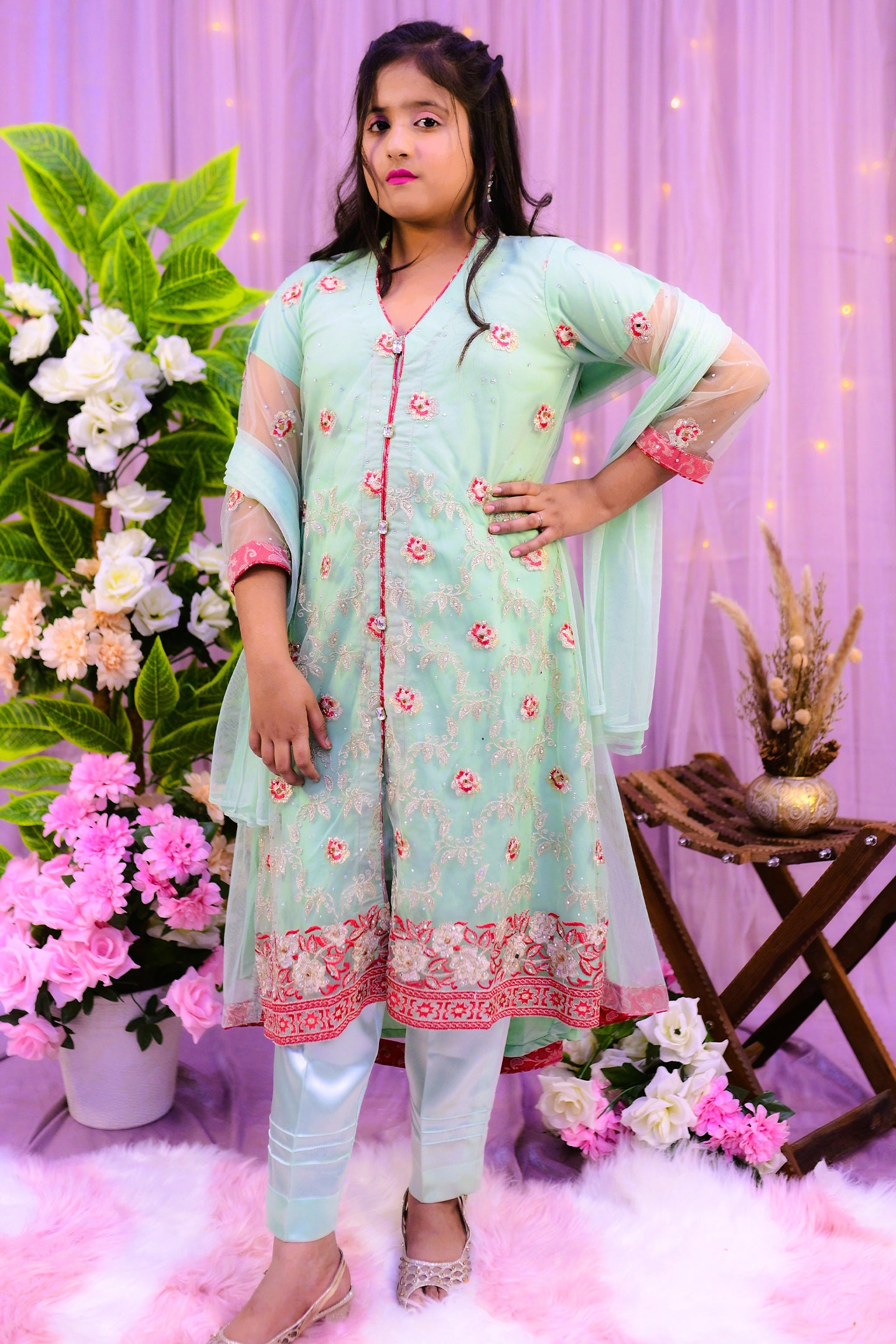 formal 3 piece shirt dupatta & trouser