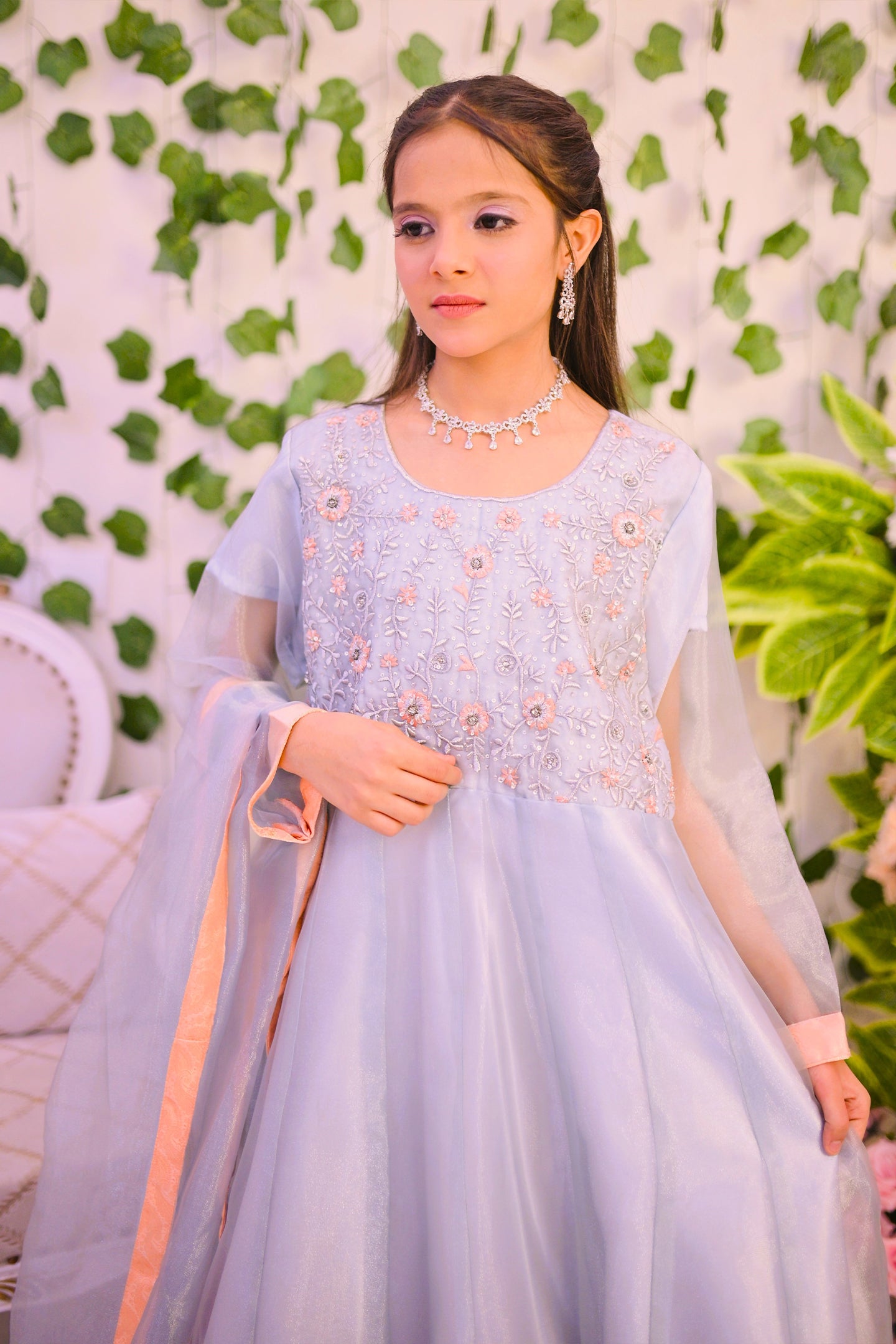 formal 3 piece kali frock grara & dupatta