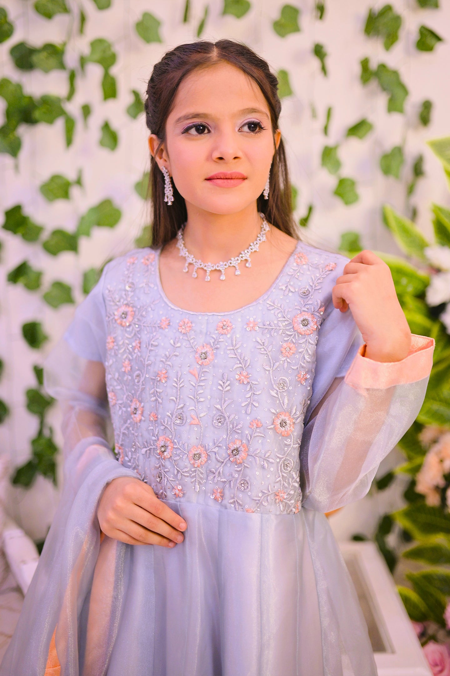 formal 3 piece kali frock grara & dupatta