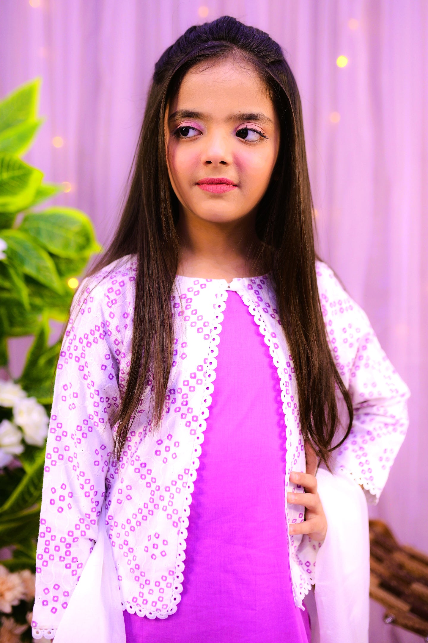 semi-fromal 3 piece shirt trouser & dupatta with jacket style