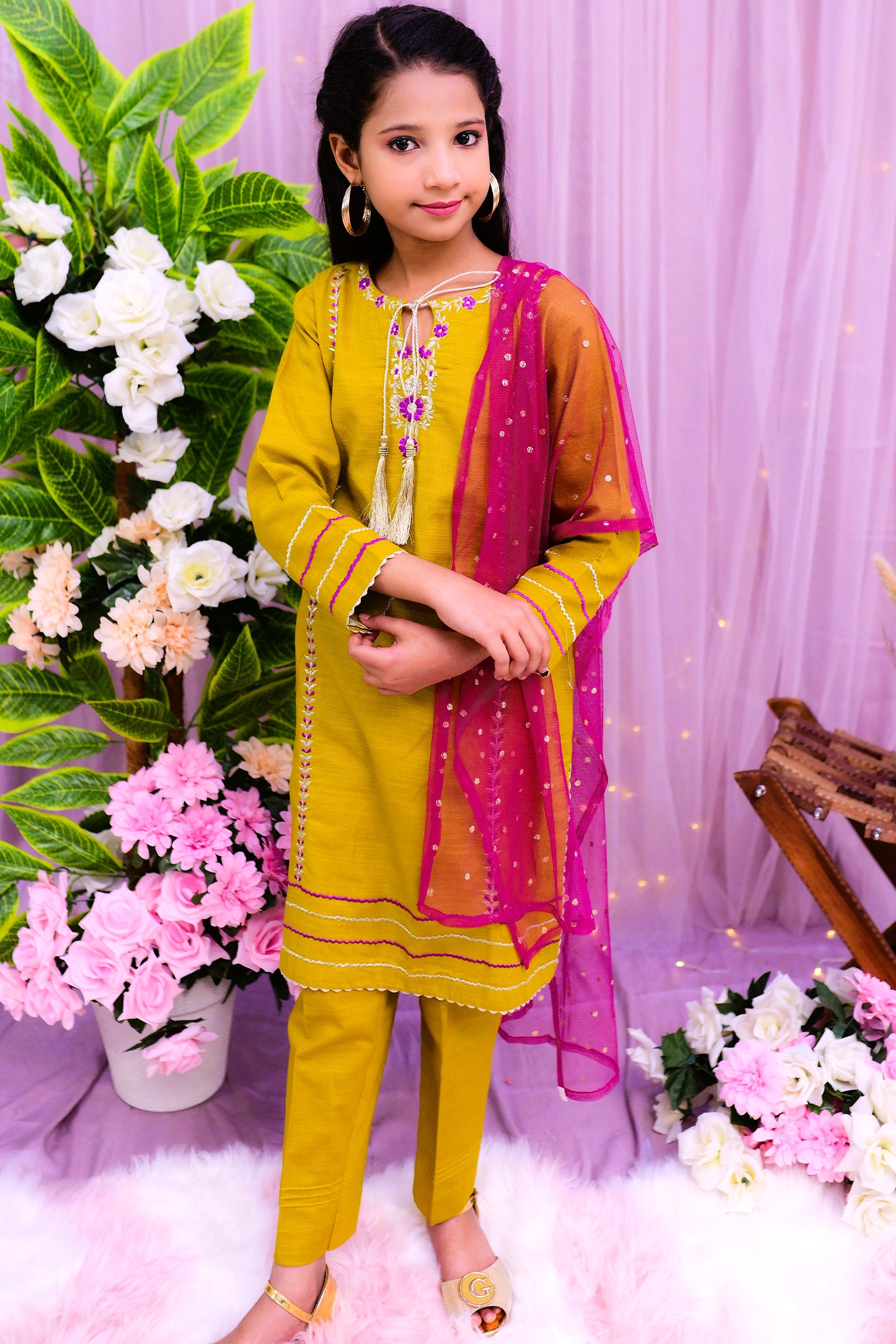 semi-formal 3 piece shirt trouser & dupatta