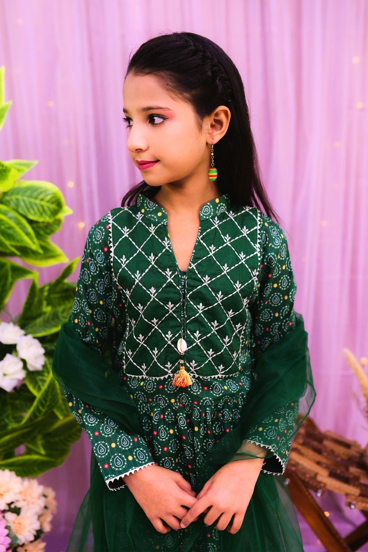 semi-formal 3 piece long shirt trouser& dupatta