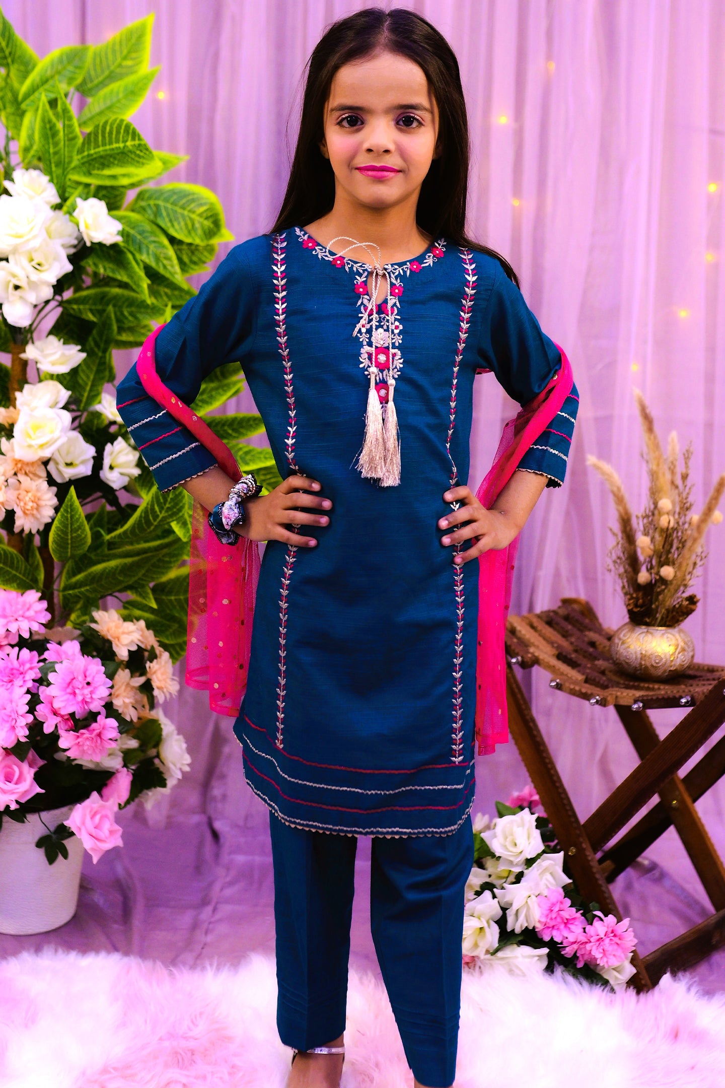 semi-formal 3 piece shirt trouser & dupatta