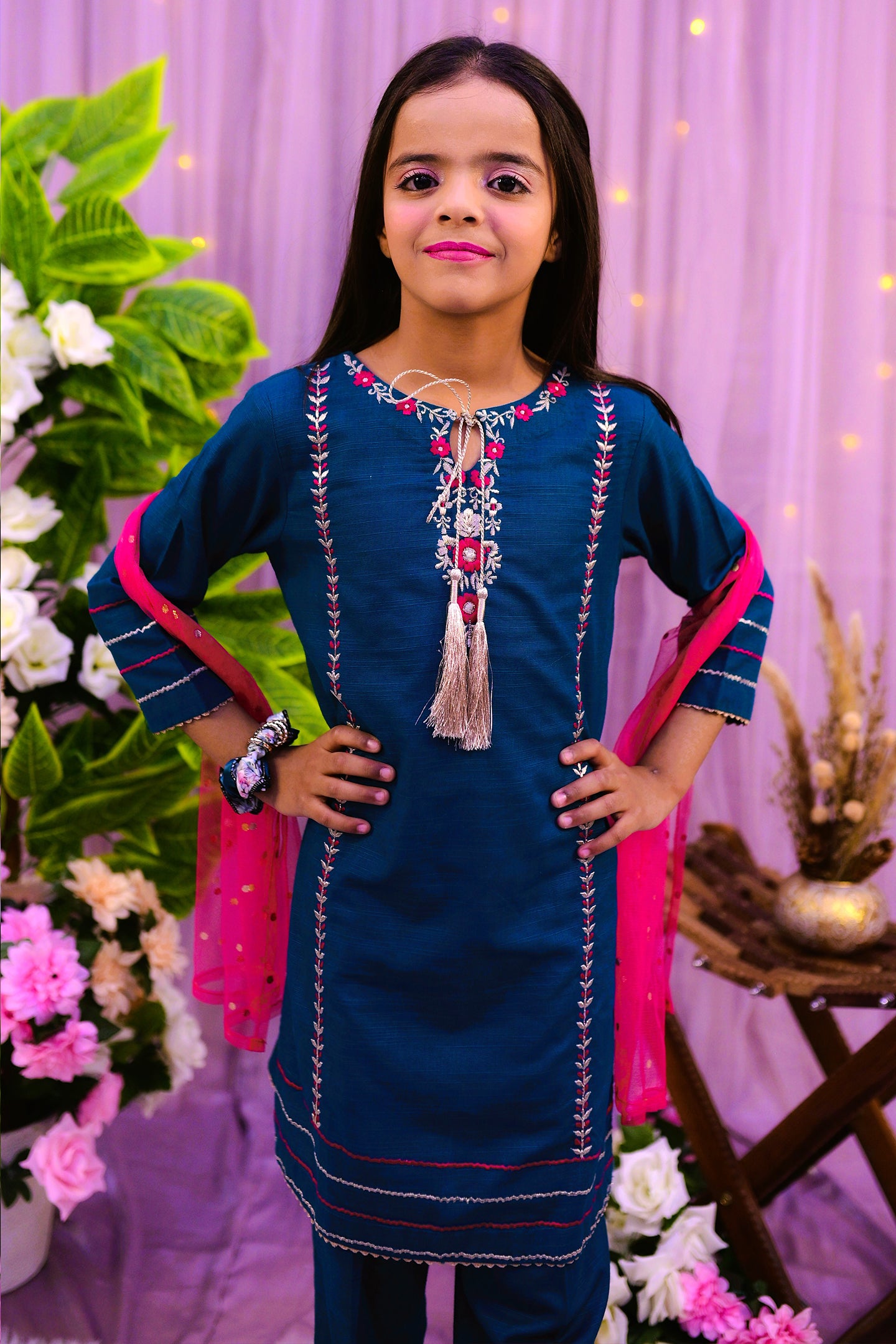 semi-formal 3 piece shirt trouser & dupatta