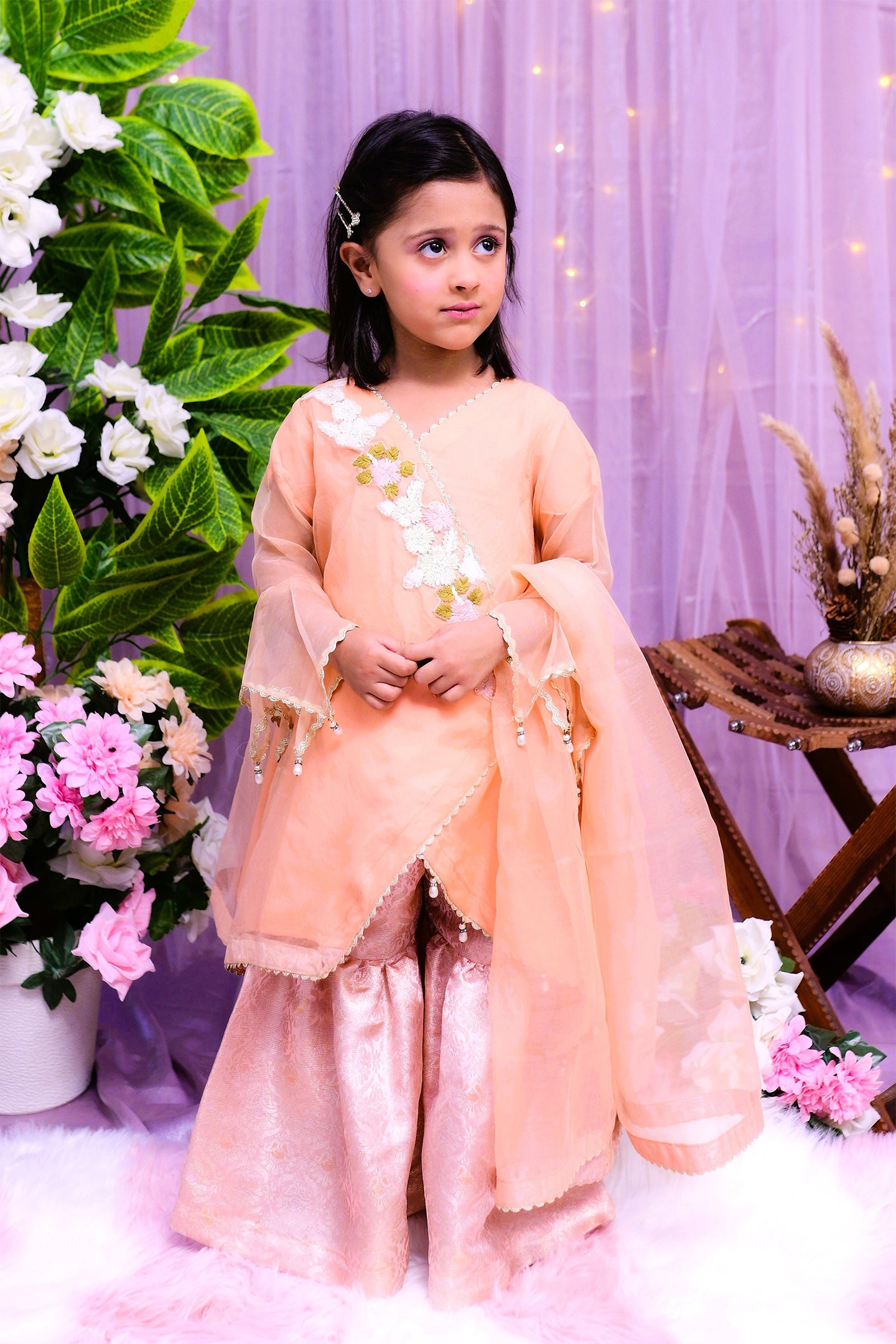 formal 3 piece shirt dupatta and garara