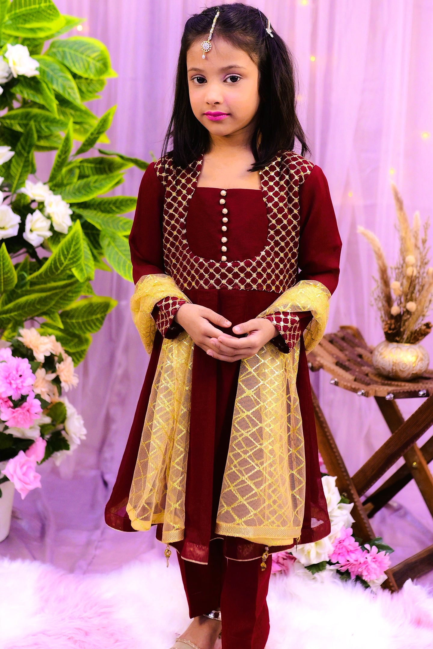 formal 3 piece frok trouser & dupatta