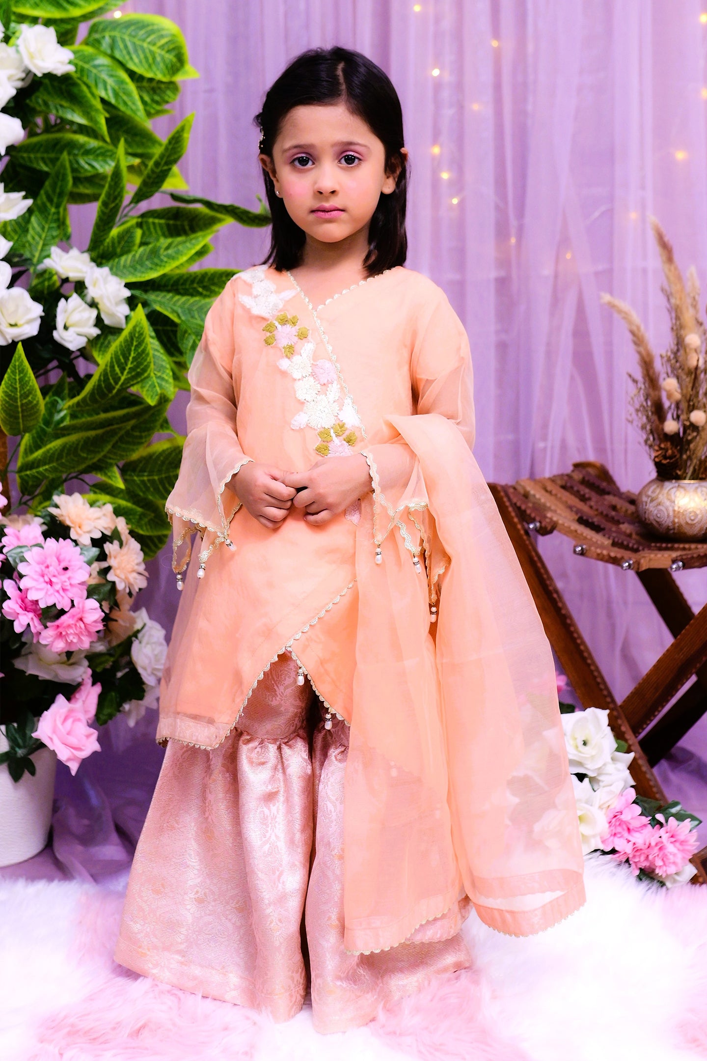 formal 3 piece shirt dupatta and garara