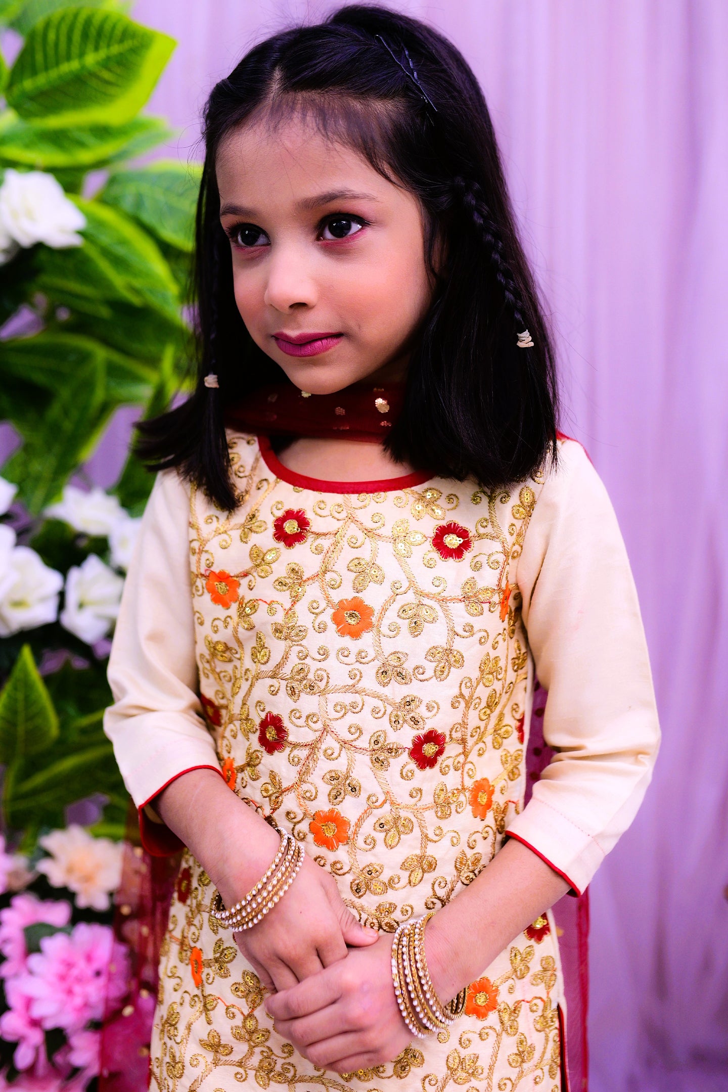 formal 3 piece short shirt garara and dupatta