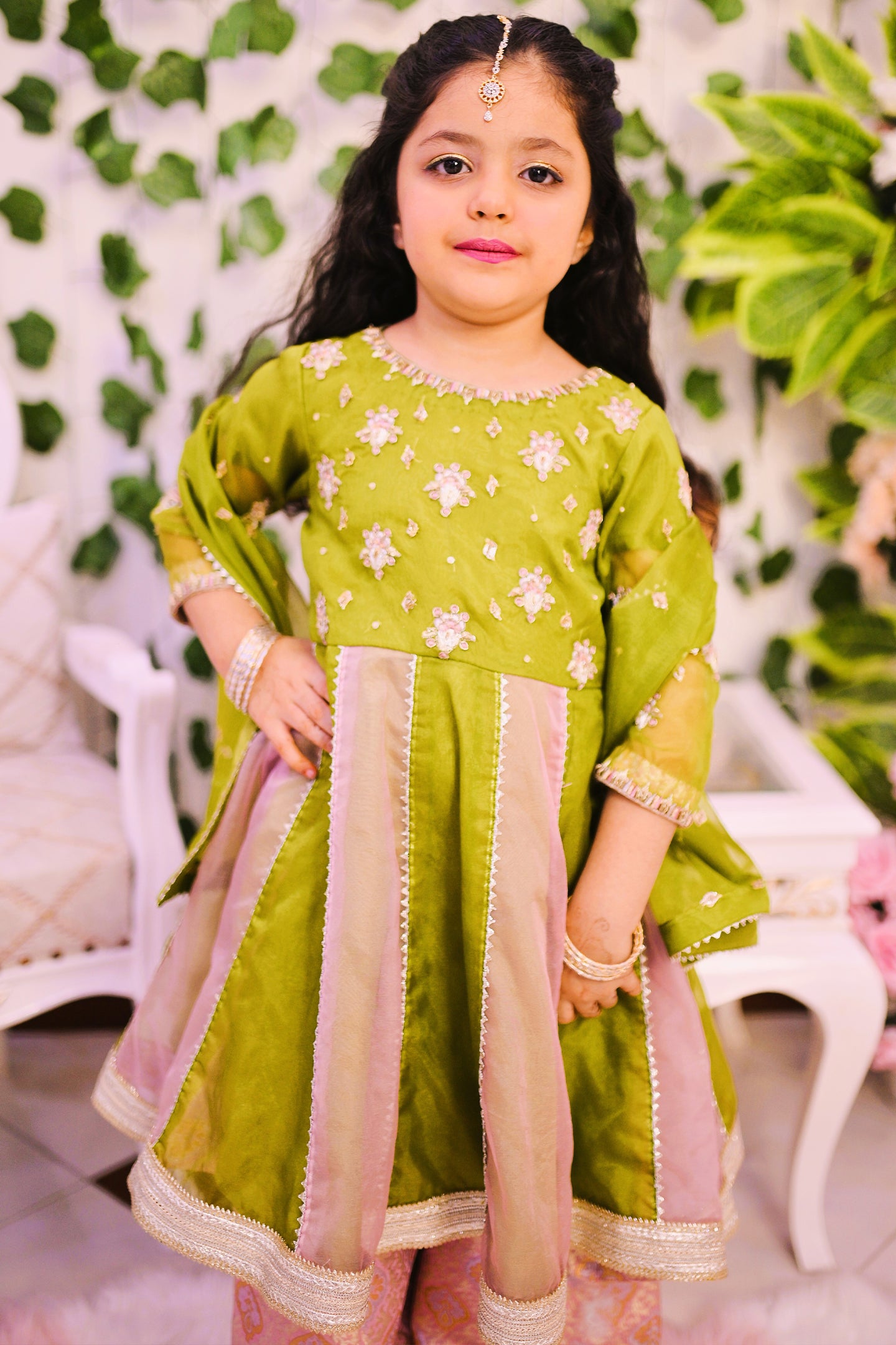 formal 3 piece kali frock palazzo and dupatta