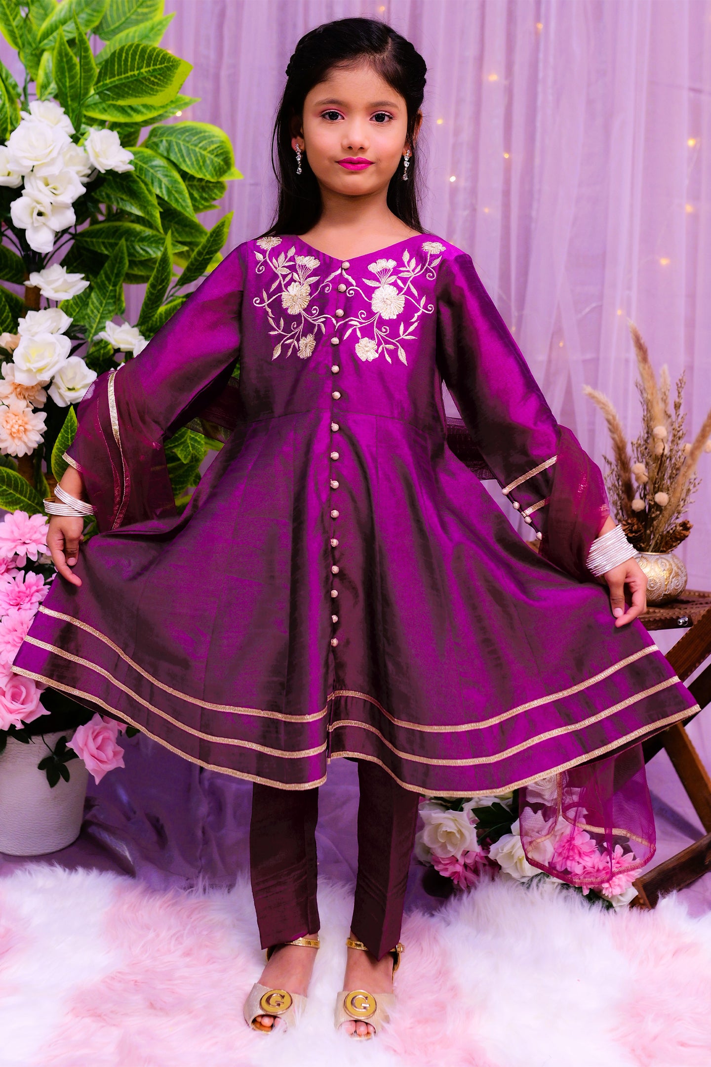 formal 3 piece frok trouser and dupatta