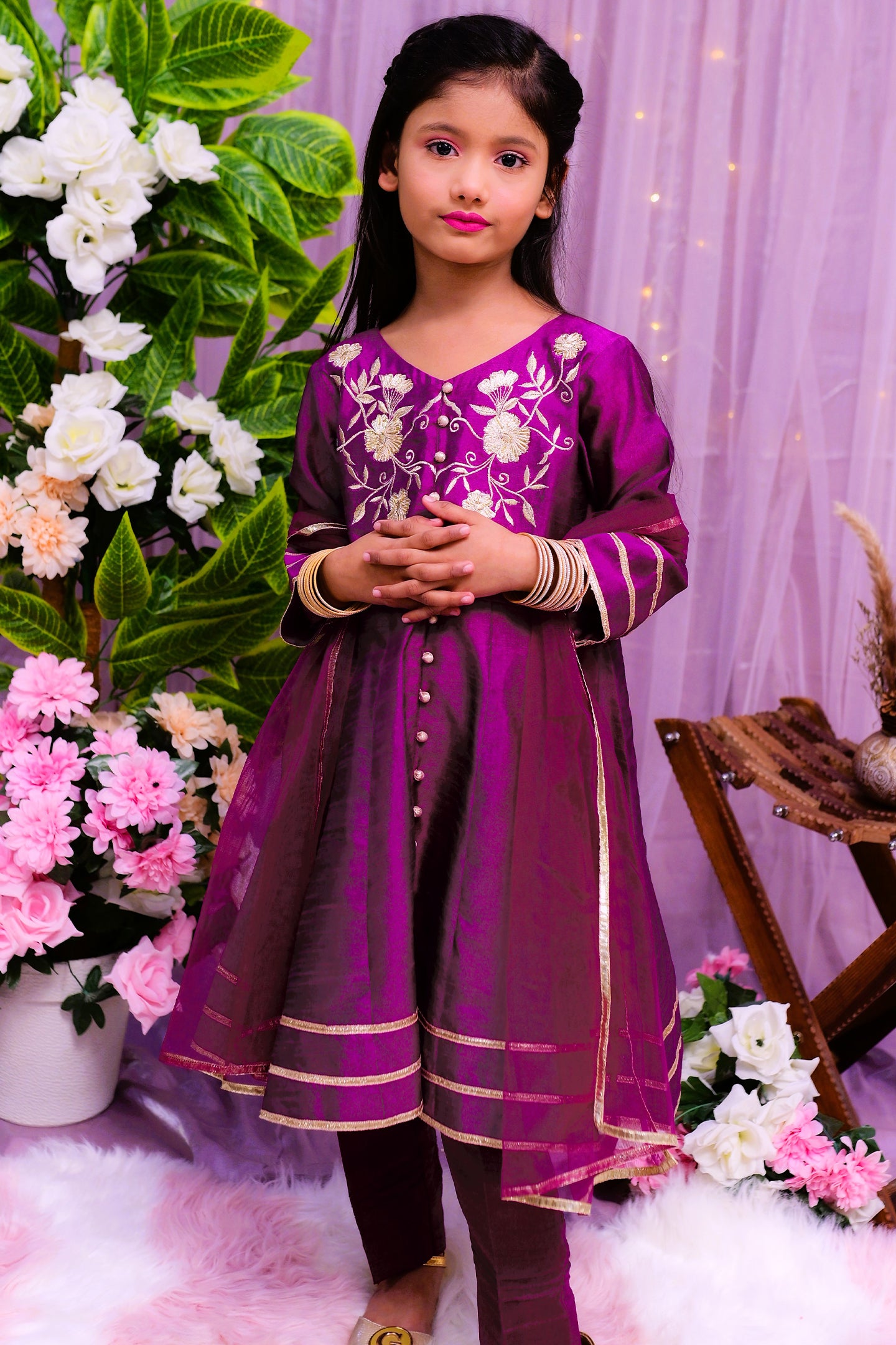 formal 3 piece frok trouser and dupatta