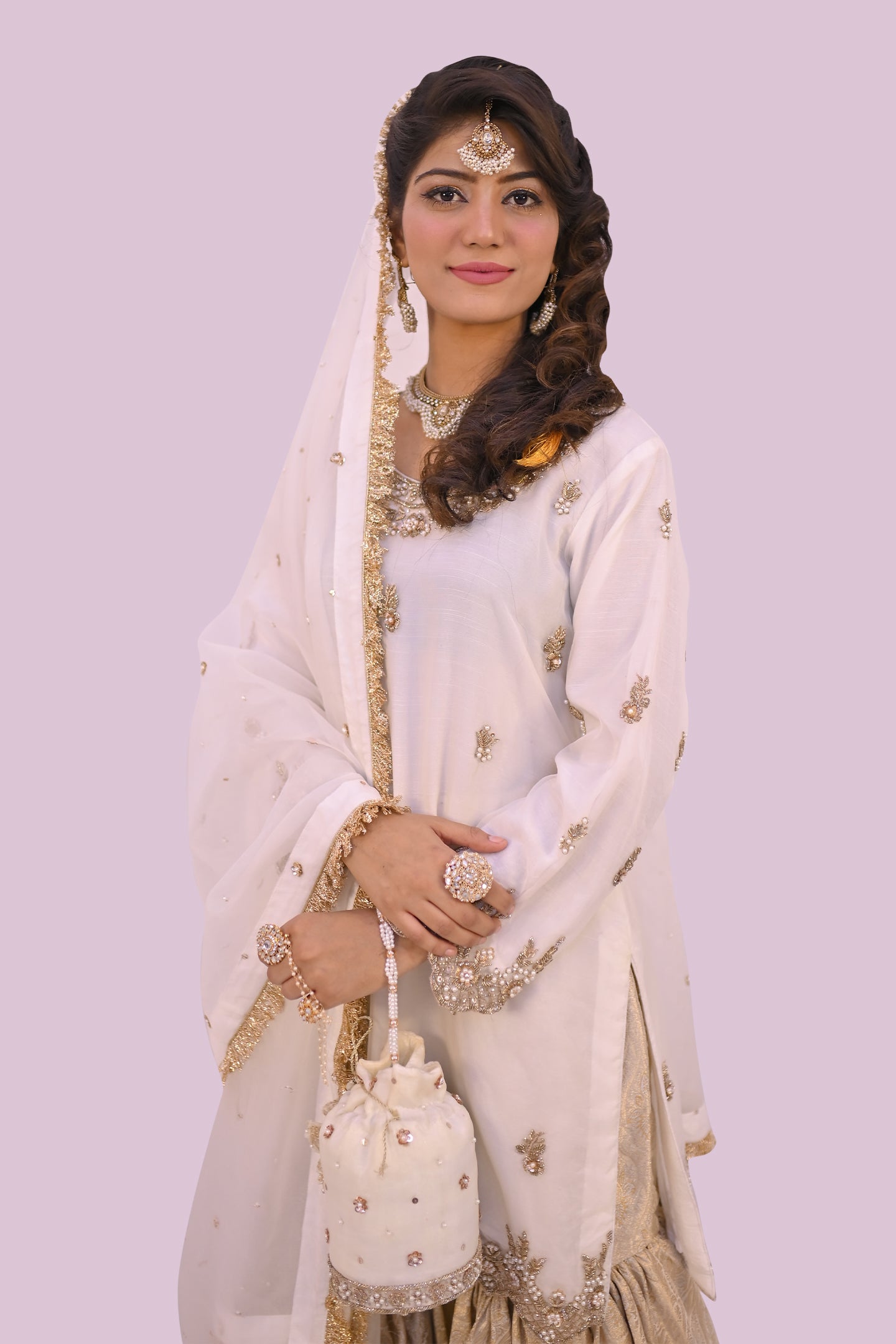 LUXURY women 3 piece  shirt dupatta & garara