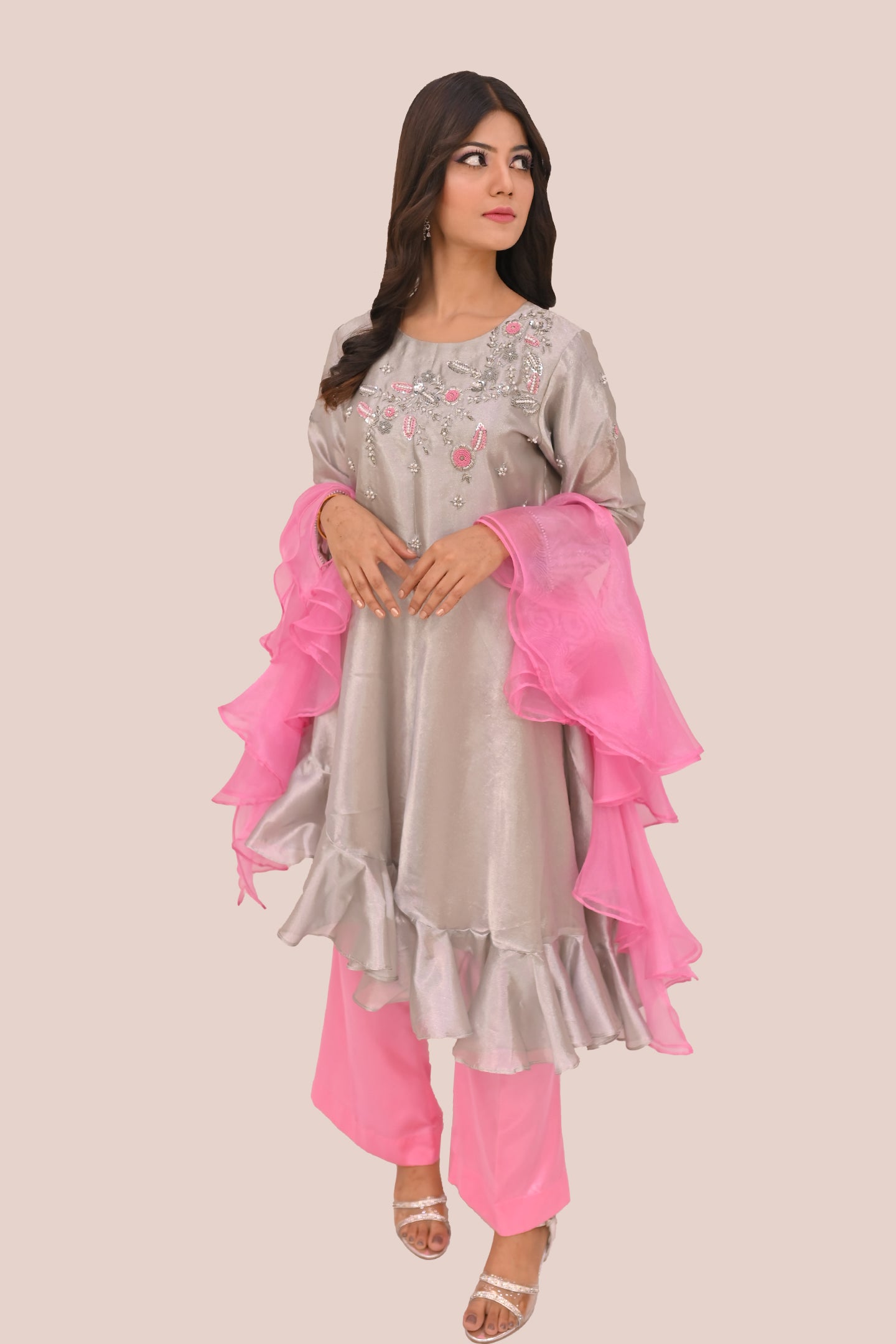 formal 3 piece shirt trouser & dupatta
