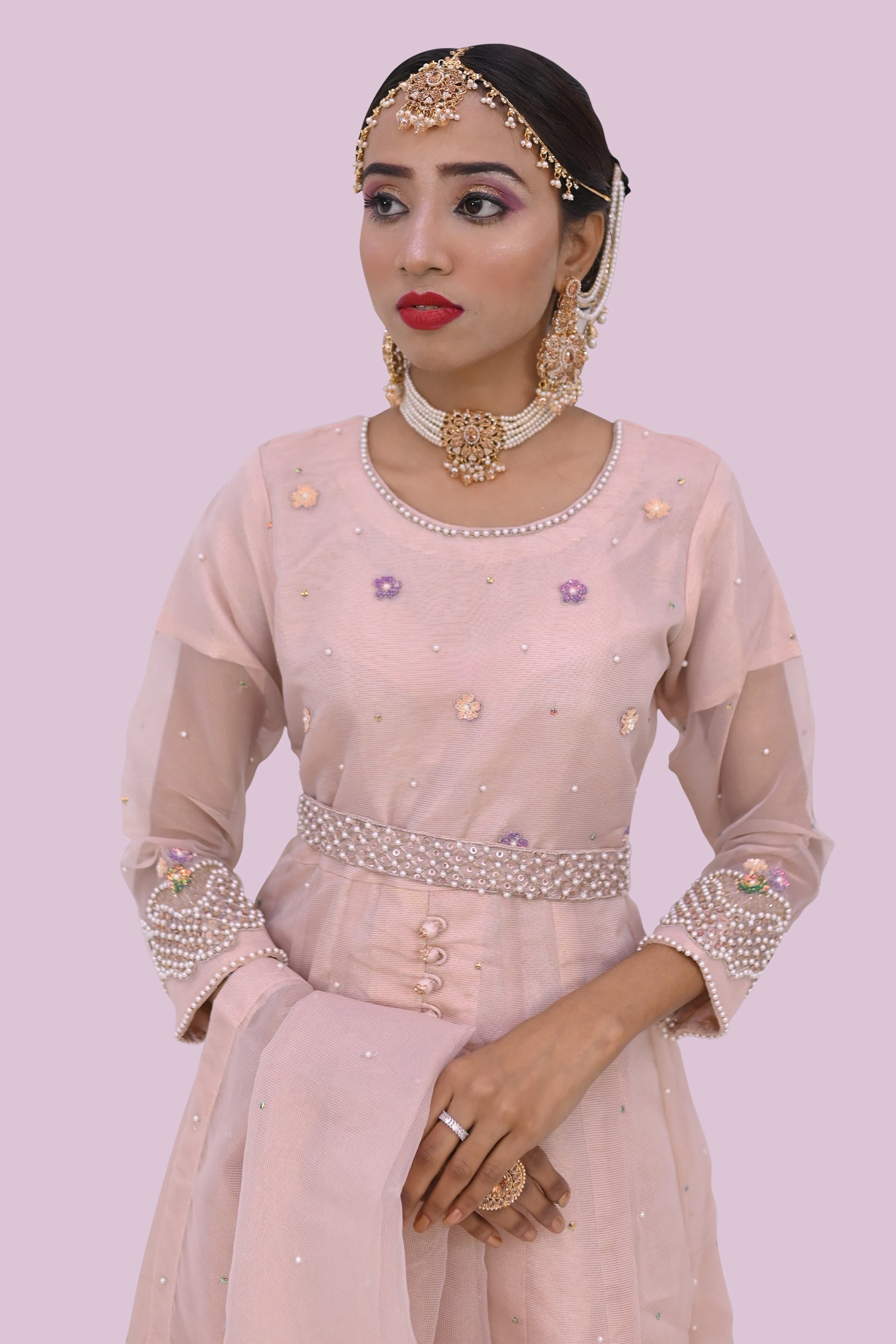 formal 3 piece frok dupatta and trouser