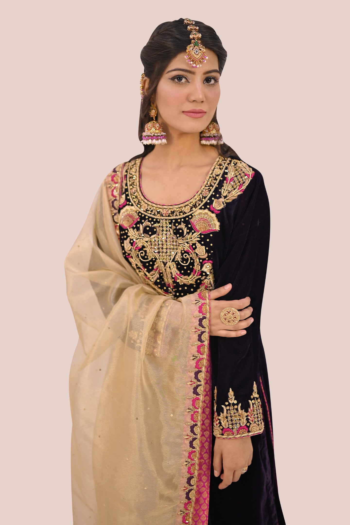 LUXURY women 3 piece  frok dupatta & plazo
