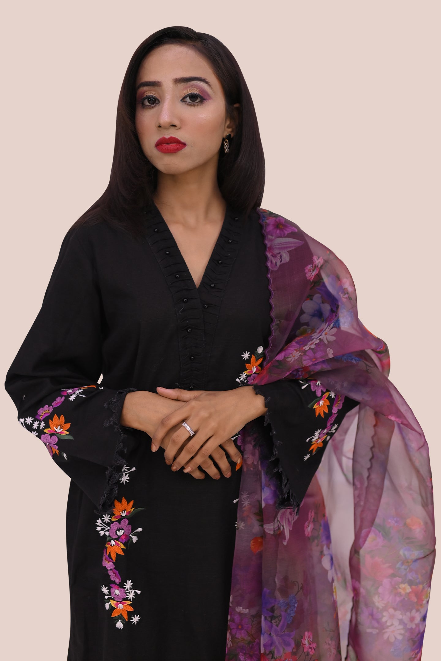 semiformal 3 piece shirt dupatta & trouser