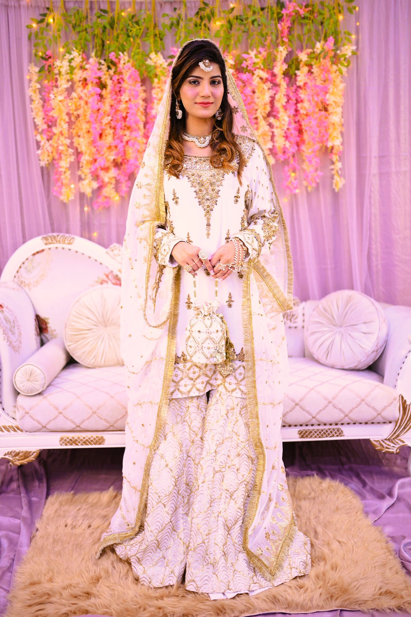 LUXURY women 3 piece  shirt dupatta & garara